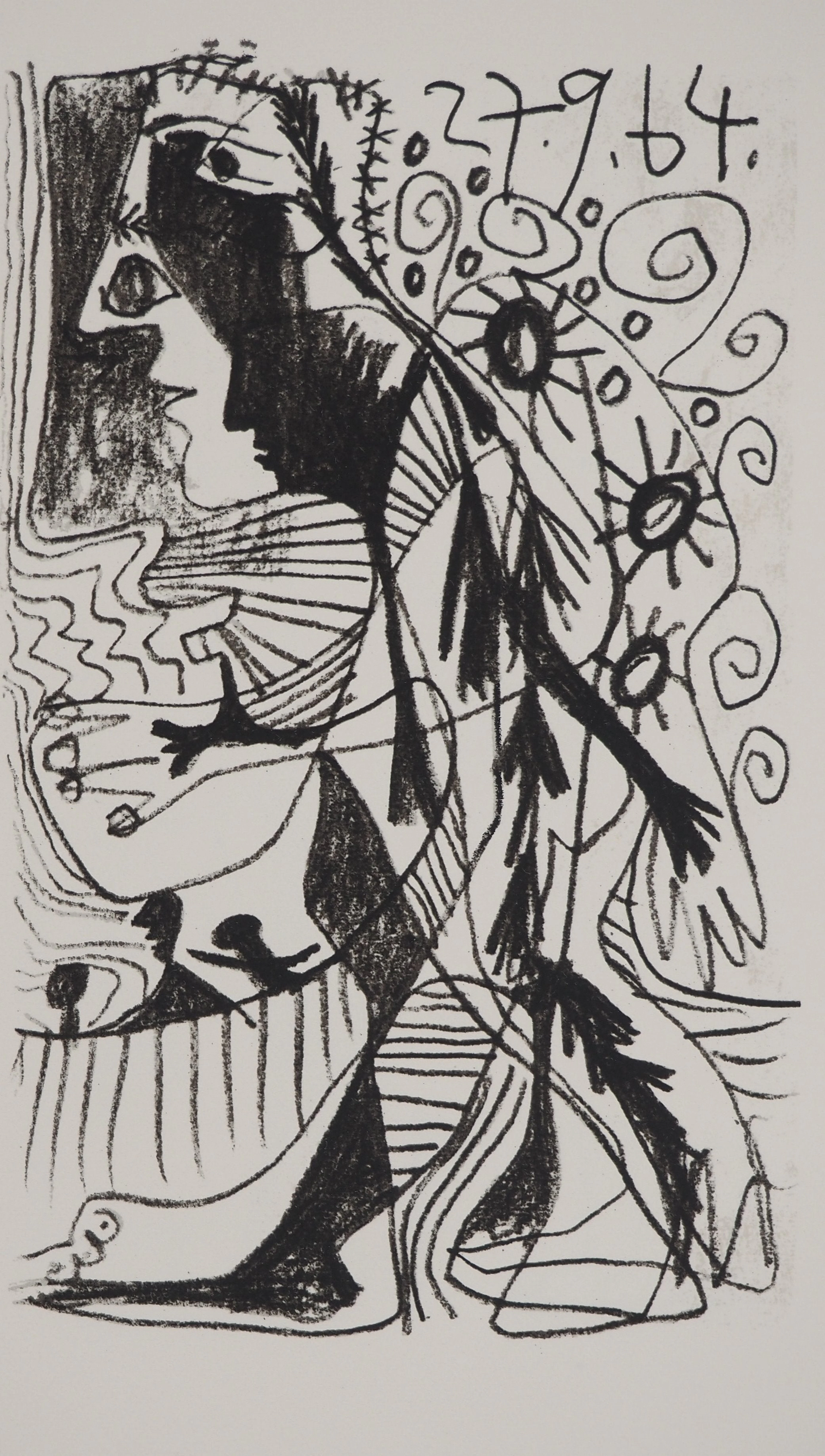 Pablo PICASSO : Le Goût du Bonheur, Portrait cubiste, Lithographie