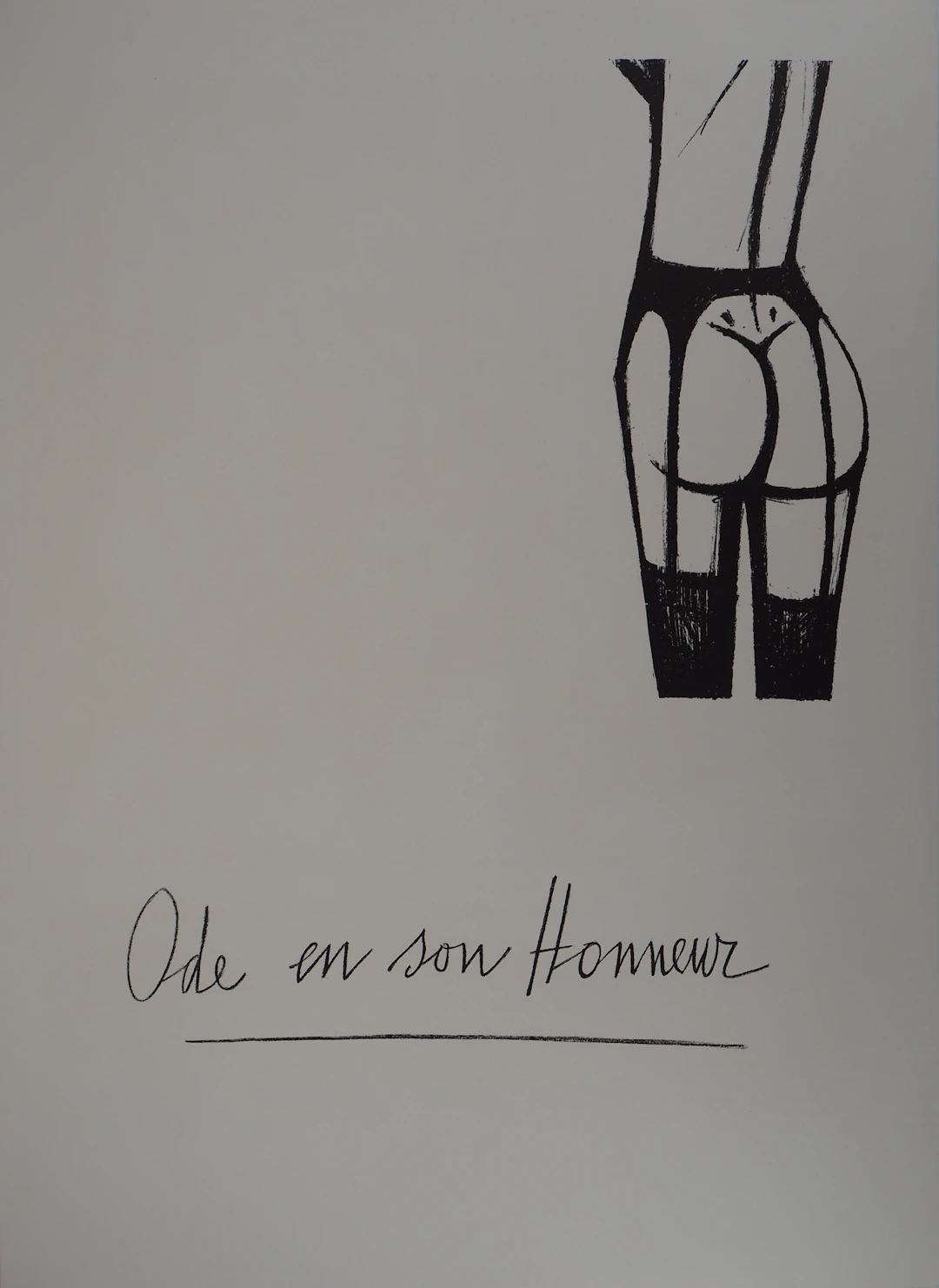Bernard BUFFET : Ode en son honneur, les jarretelles, Lithographie originale