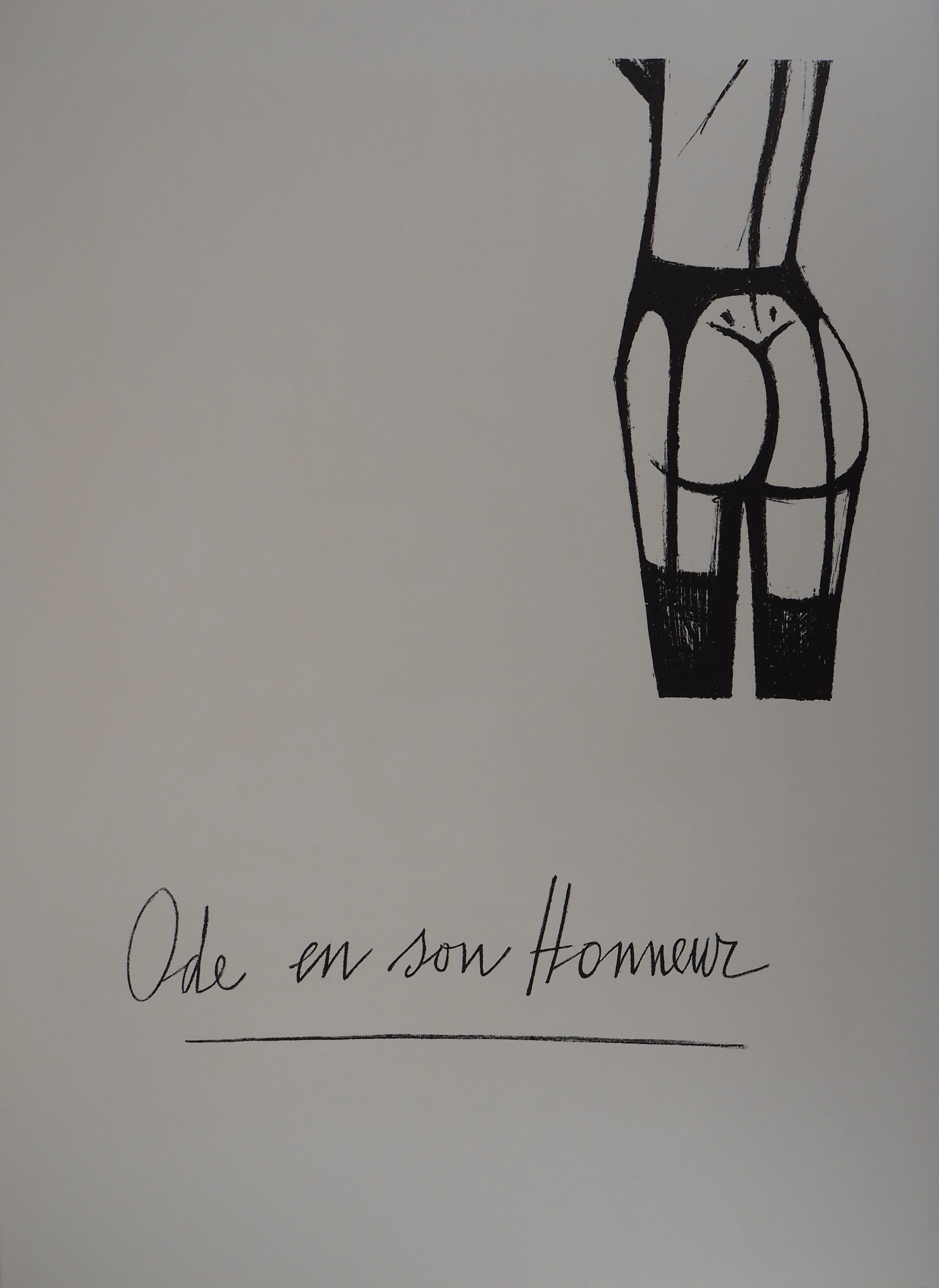 Bernard BUFFET : Ode en son honneur, les jarretelles, Lithographie originale