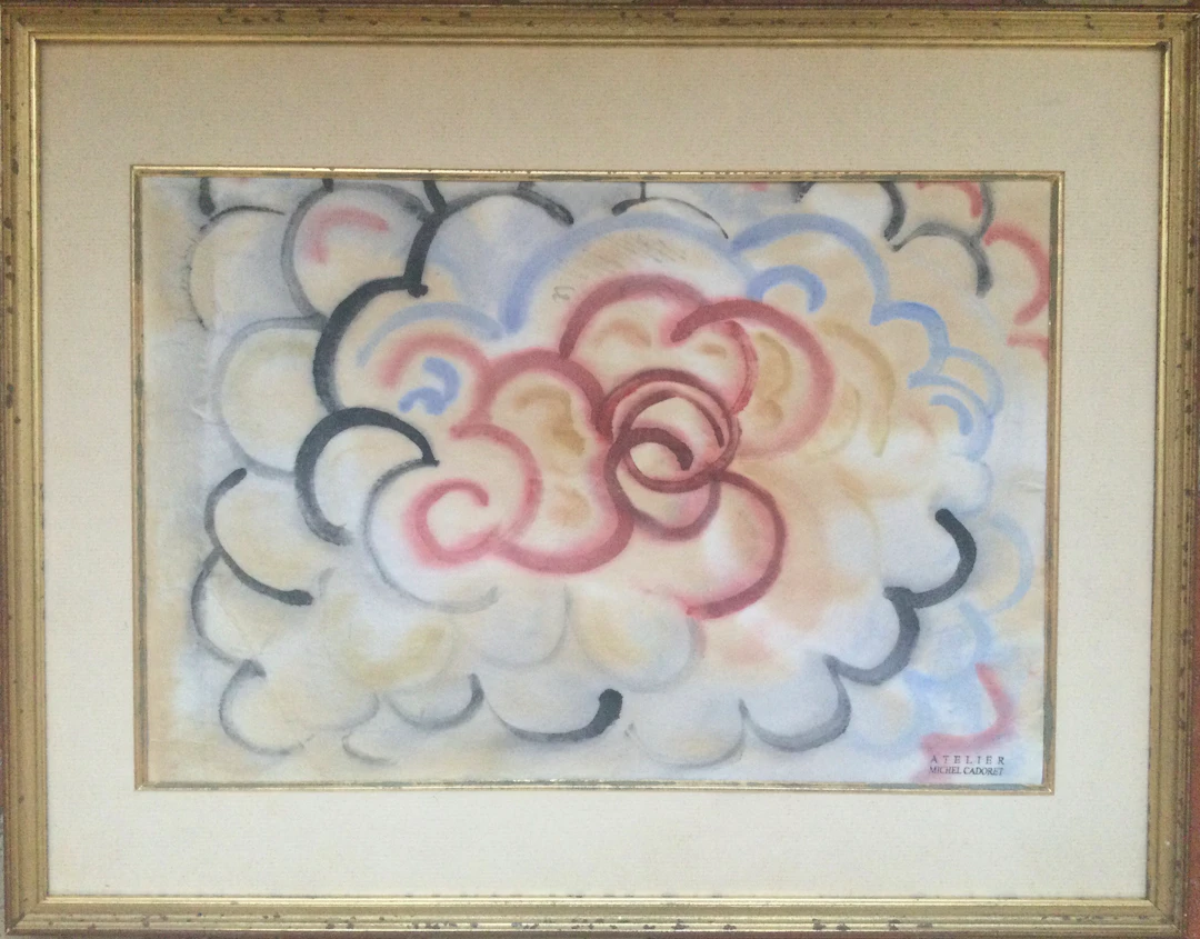 Michel CADORET - Composition , vers 1980 - Gouache,encre et aquarelle