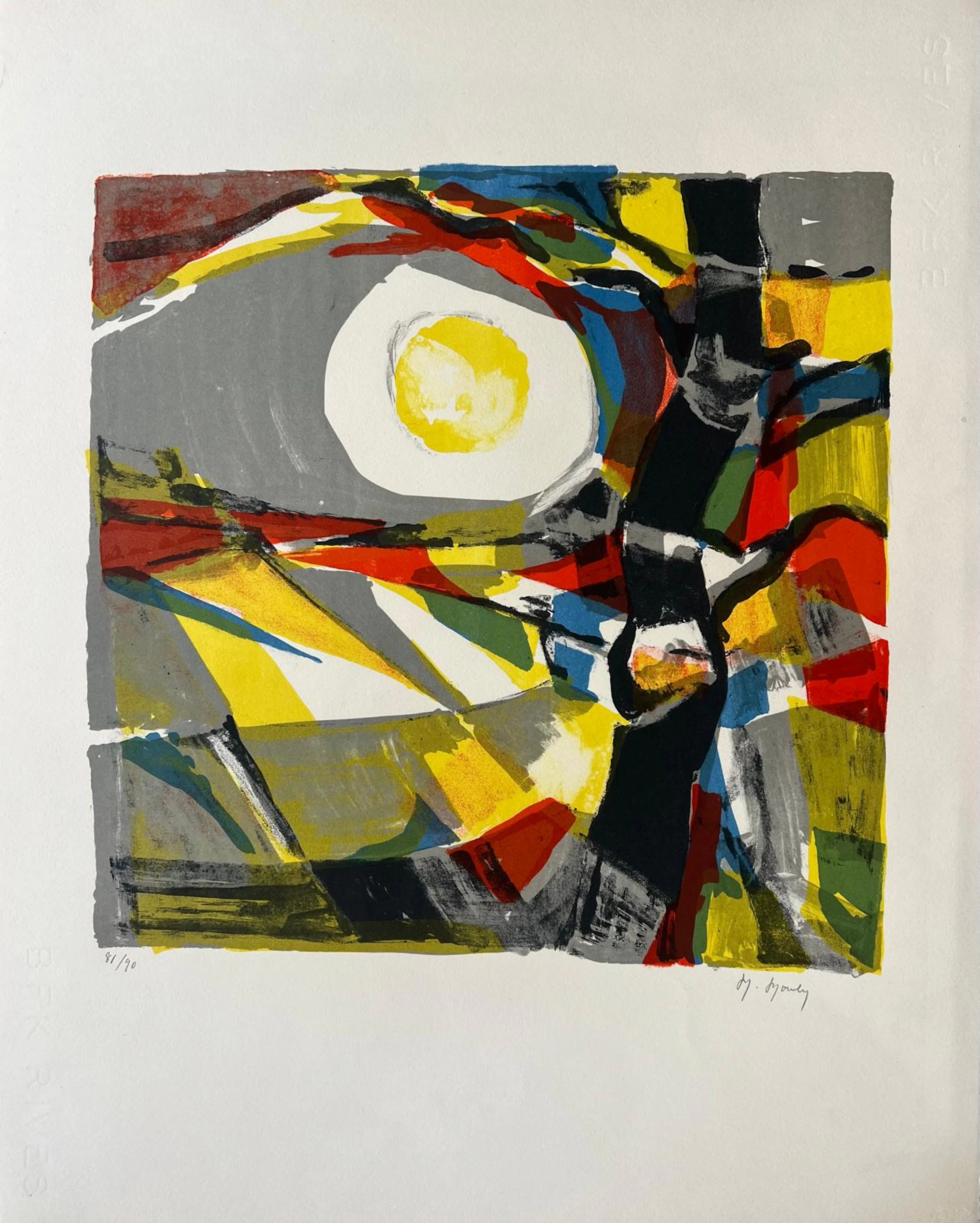 Marcel Mouly - L’arbre noir - Lithographie signée
