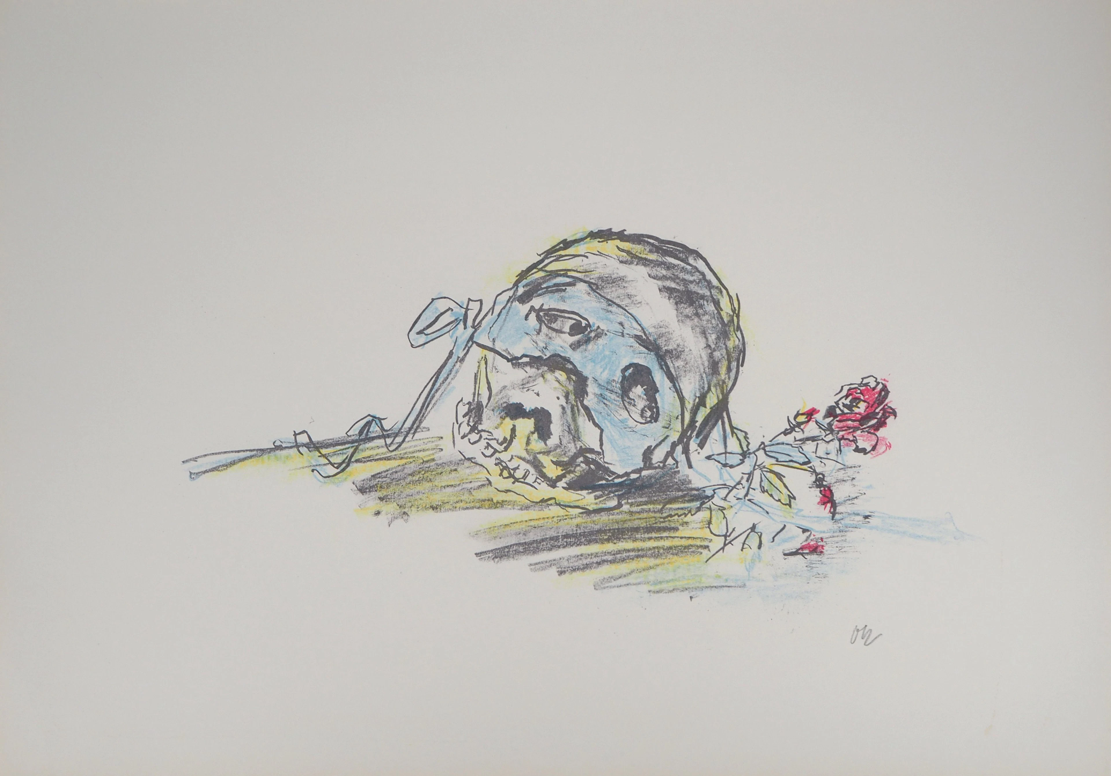 Oskar KOKOSCHKA - Vanité à la rose, 1962 - Lithographie originale signée