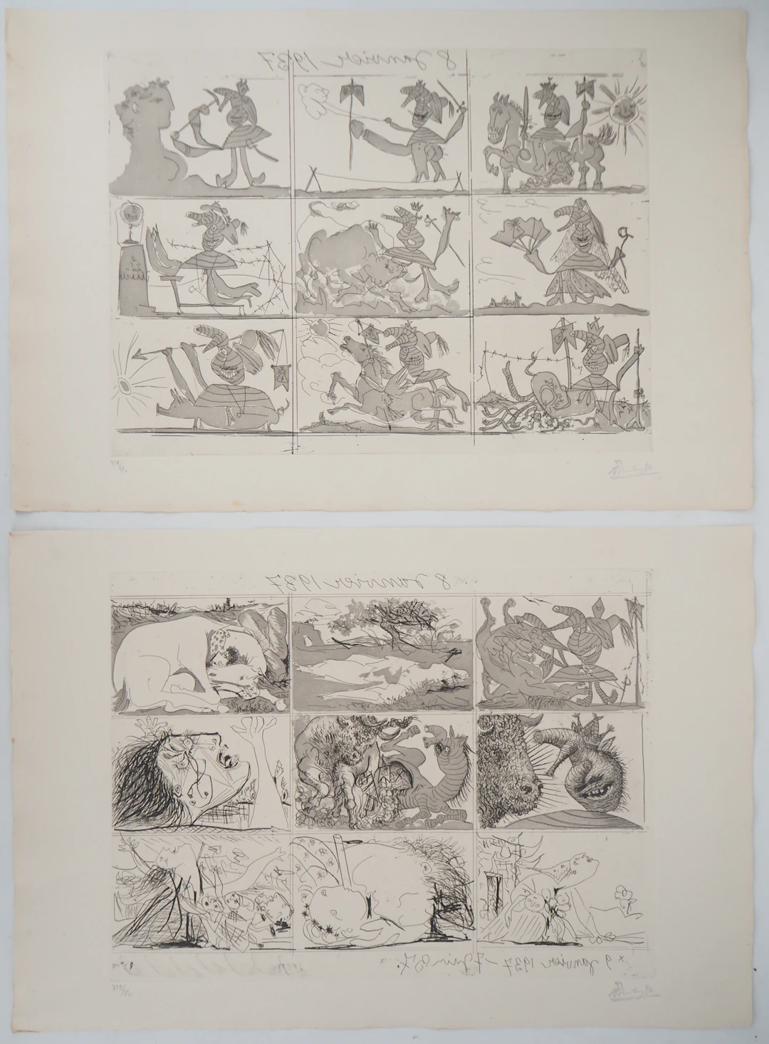 Pablo PICASSO - Sueno y Mentira de Franco - Ensemble de 2 gravures