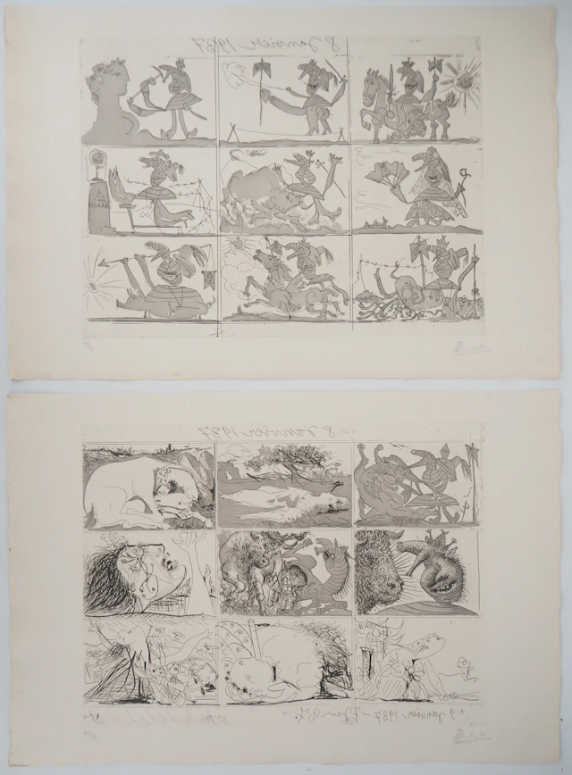 Pablo PICASSO - Sueno y Mentira de Franco - Ensemble de 2 gravures