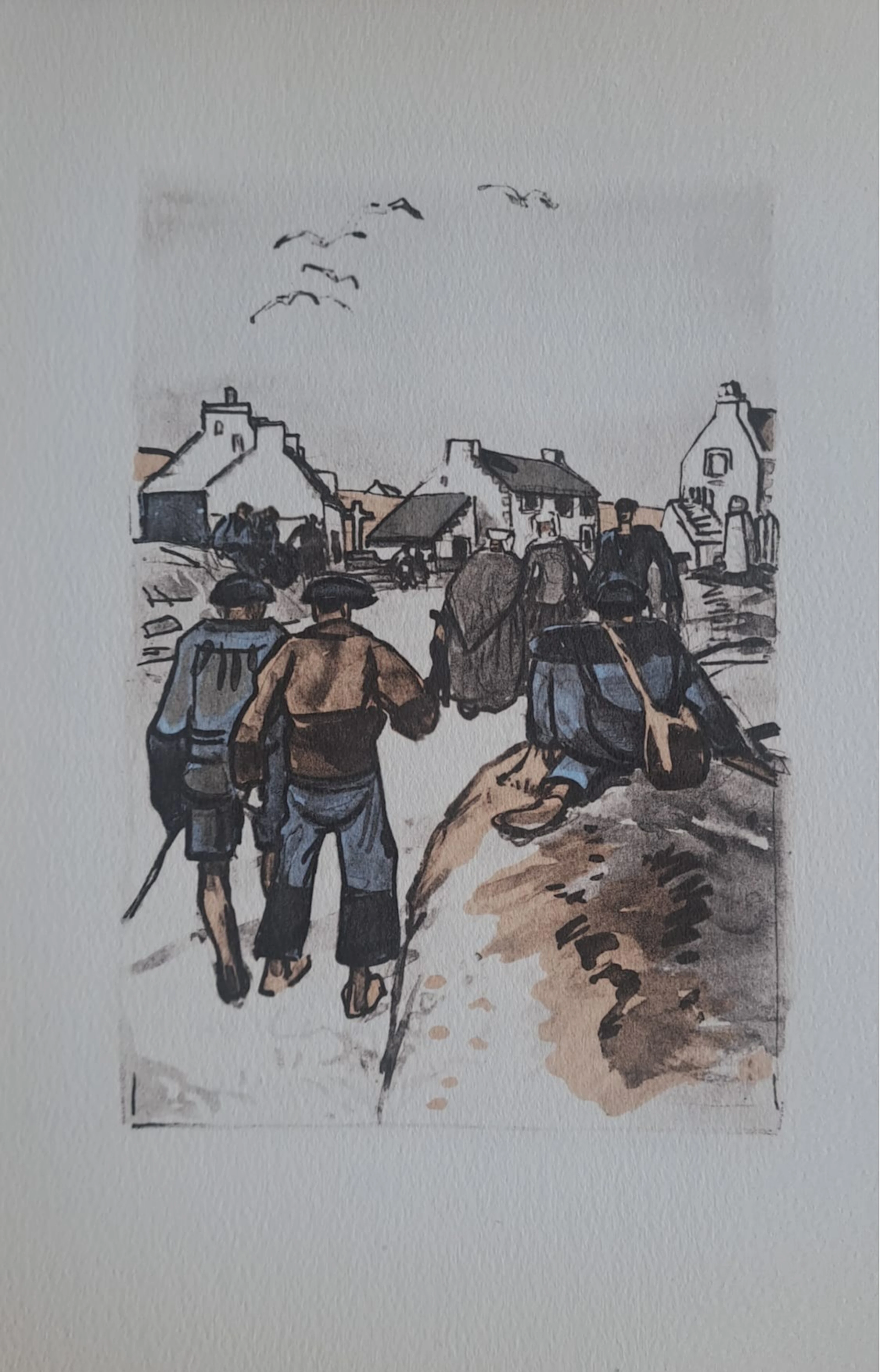 Mathurin Méheut (d’après) - Sur la route de Ploubazlanec - Phototypie
