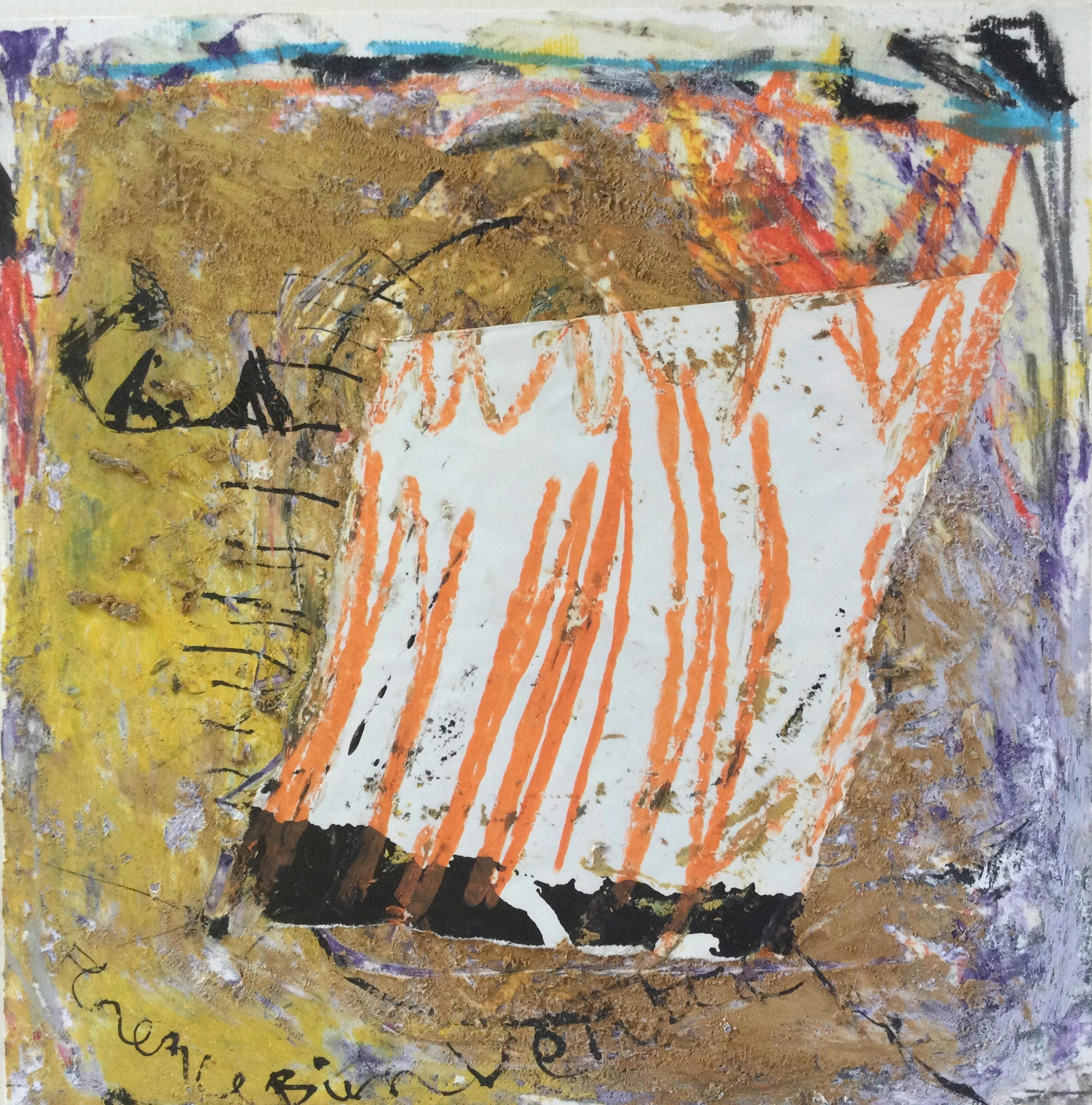 Florence ROQUEPLO - Bienvenue, 1989 - Acrylique et collage signée