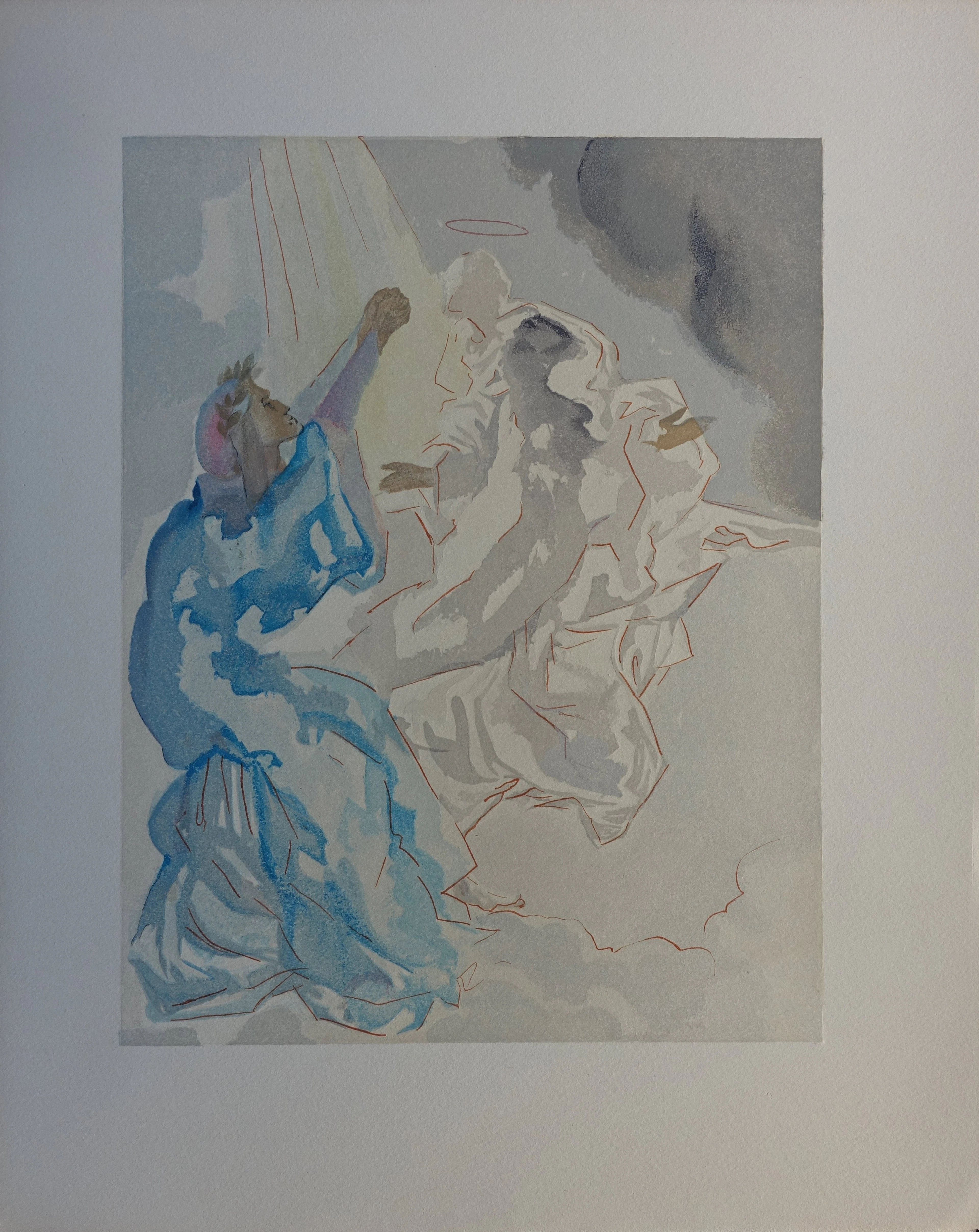 Salvador DALI : Nouvel aspect de Béatrice, Bois gravé original