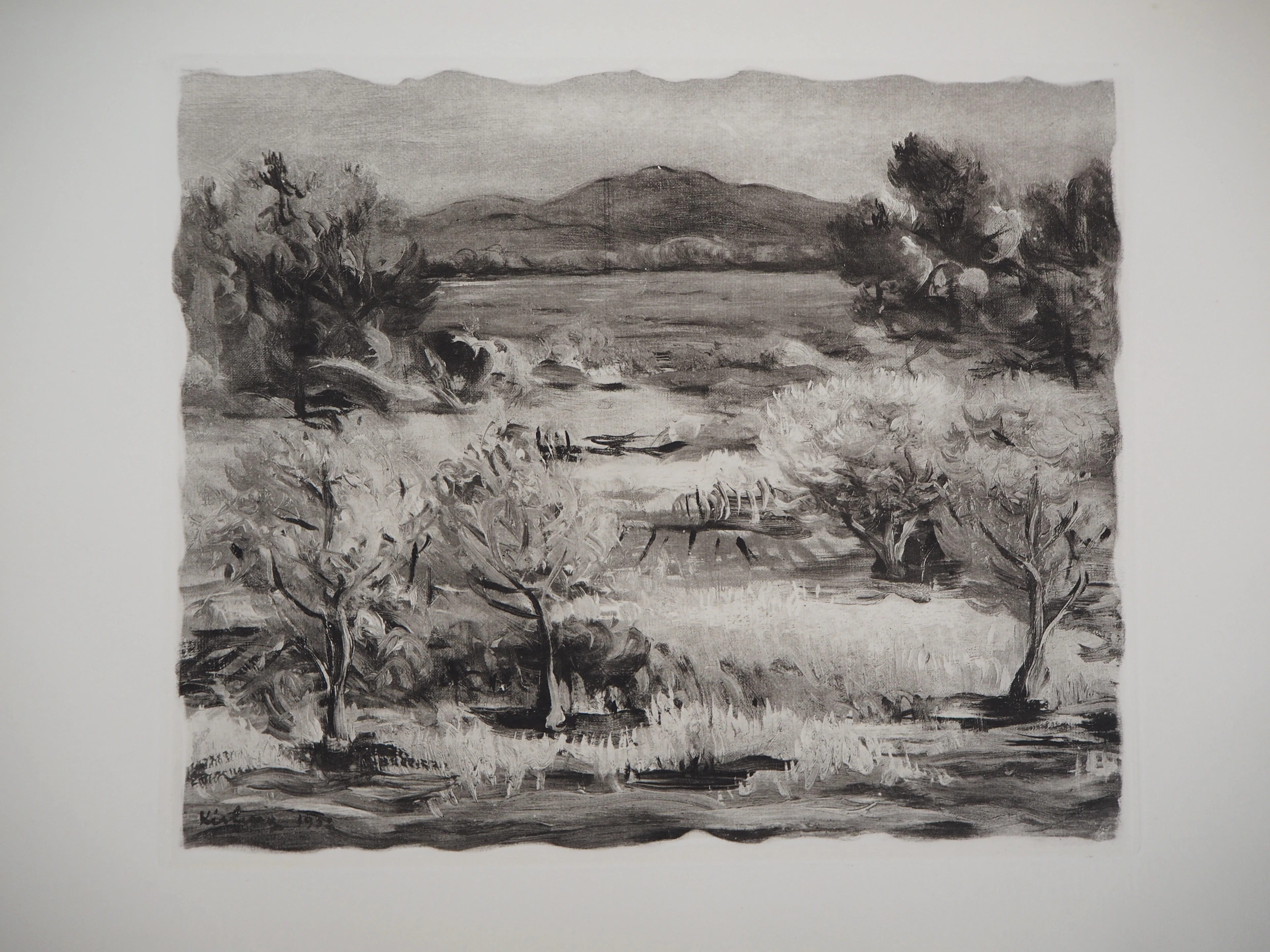Moïse KISLING : Paysage provençal - Gravure Originale