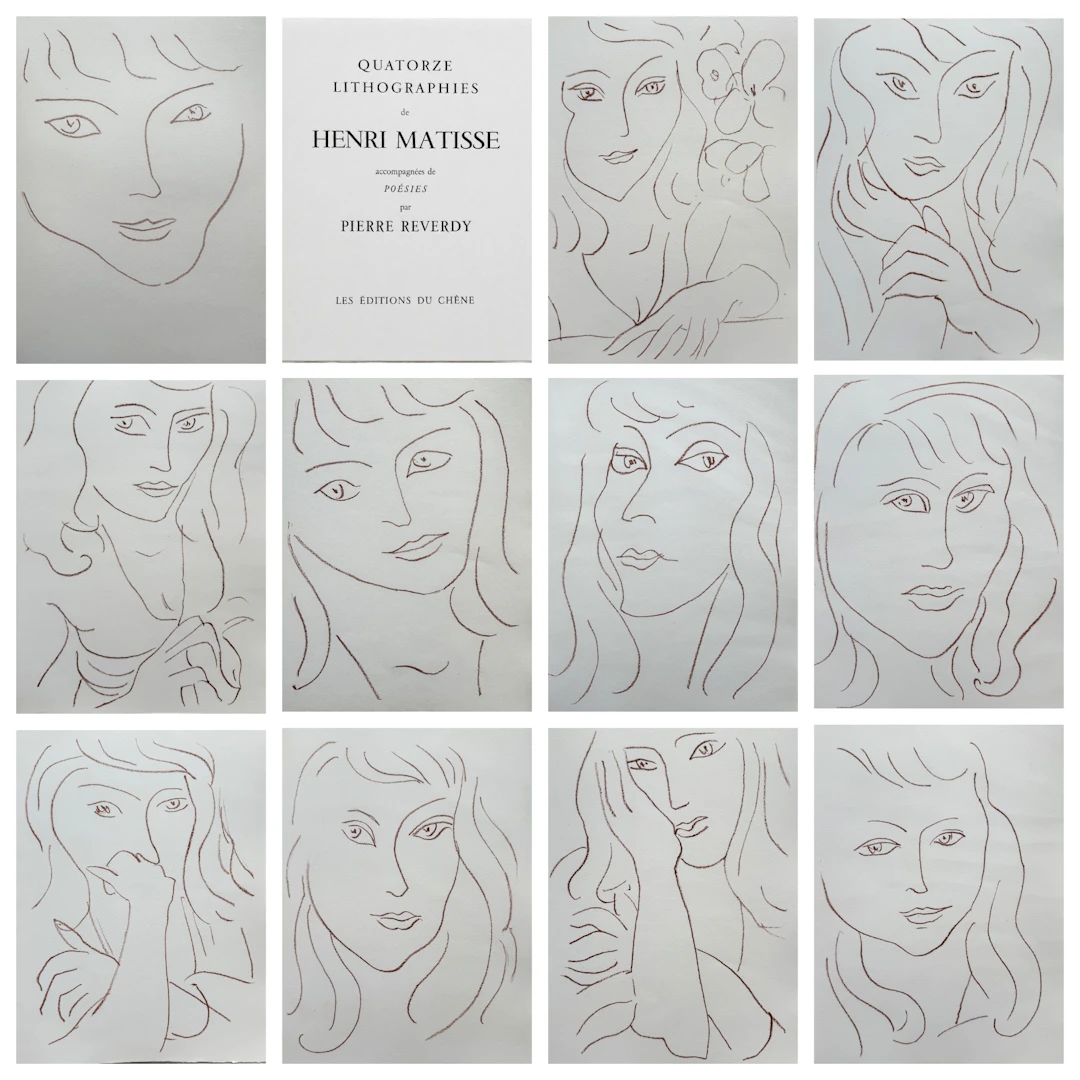 Henri Matisse - Visages - 14 lithographies originales - pour accompagner