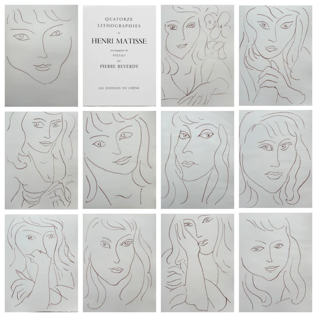 Henri Matisse - Visages - 14 lithographies originales - pour accompagner