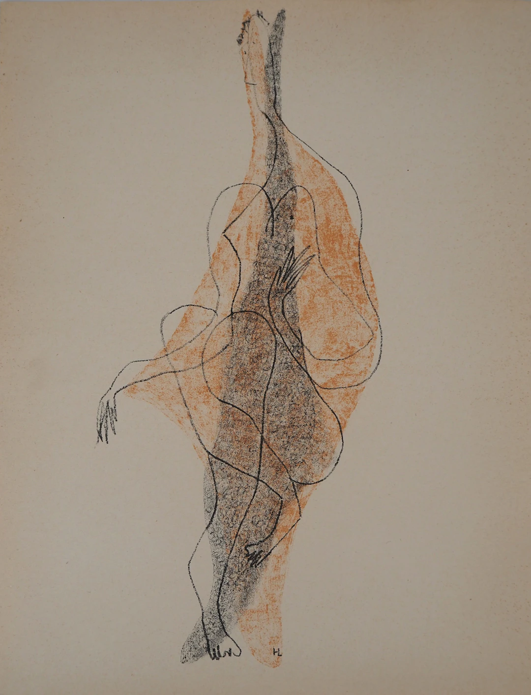 Henri LAURENS - Nu contorsionné, 1951 - Lithographie originale signée