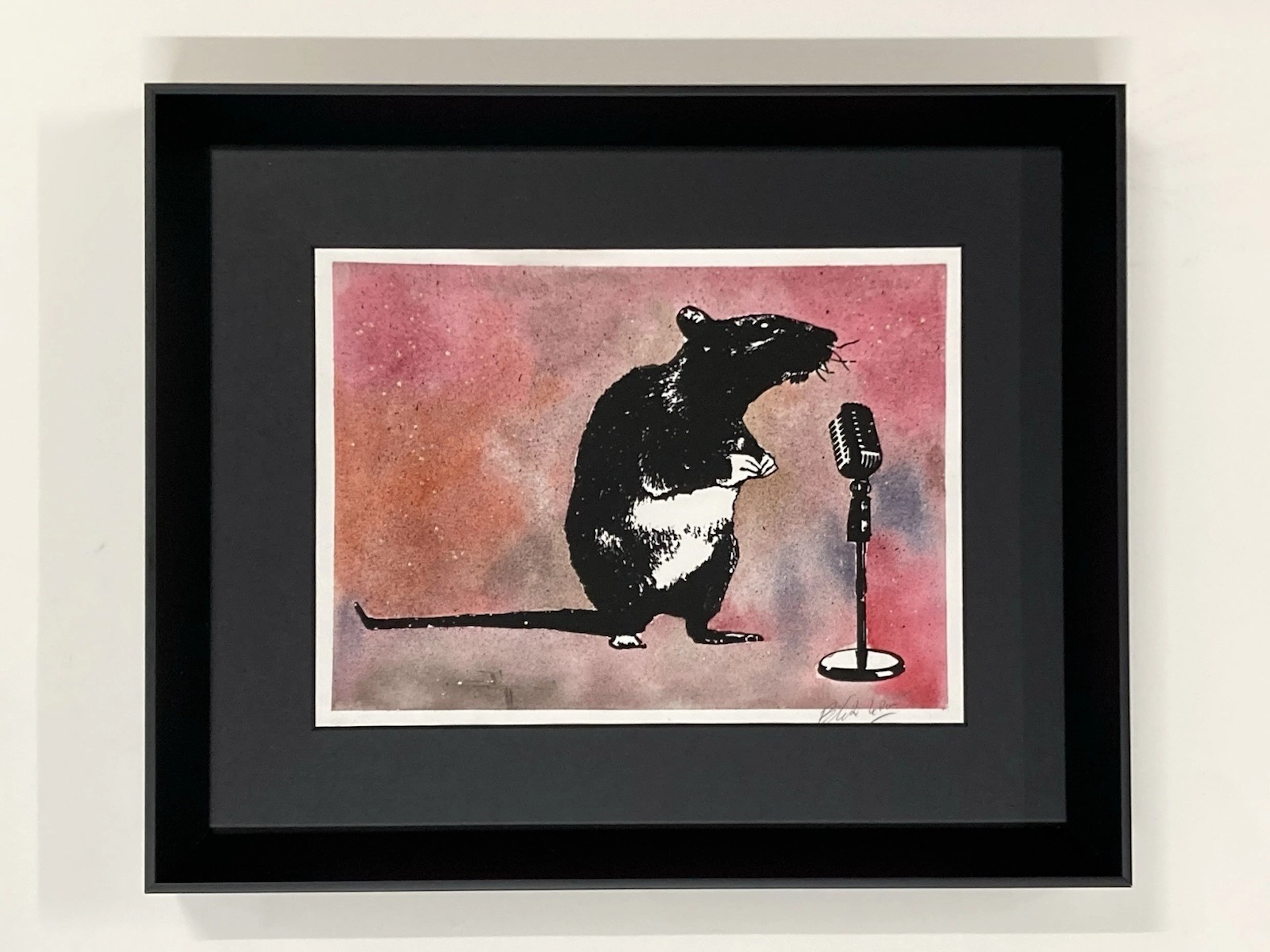 Blek Le Rat - Le Crooner 2026 - Aquarelle et gouache sur sérigraphie