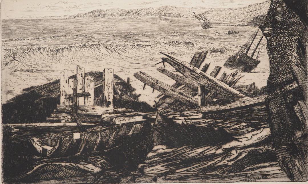 Edwin EDWARDS : La Sulina, Gravure originale signée