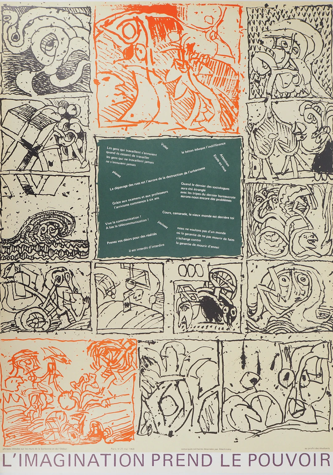 Pierre ALECHINSKY : L’imagination prend le pouvoir (Mai 68), Affiche