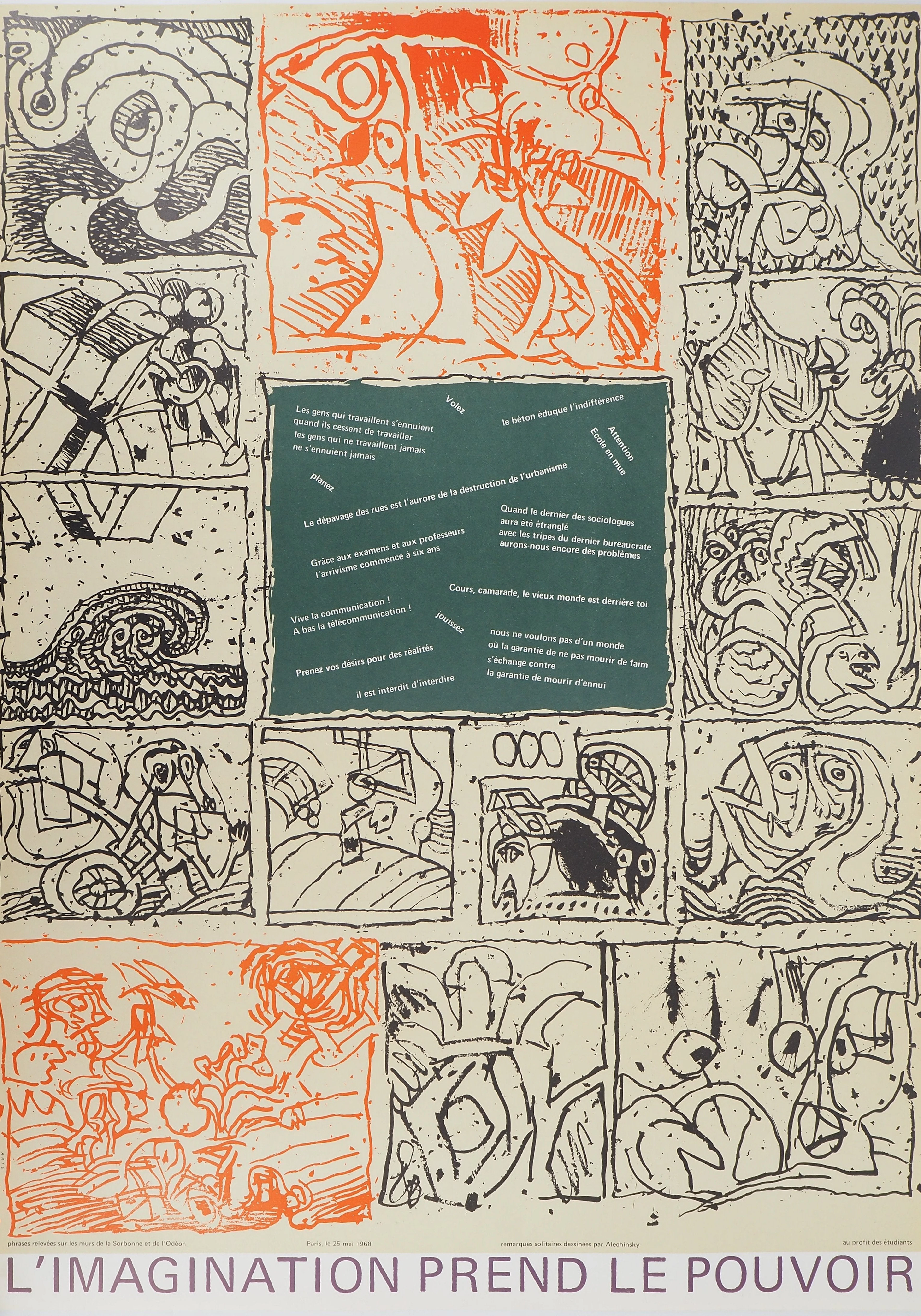 Pierre ALECHINSKY : L’imagination prend le pouvoir (Mai 68), Affiche