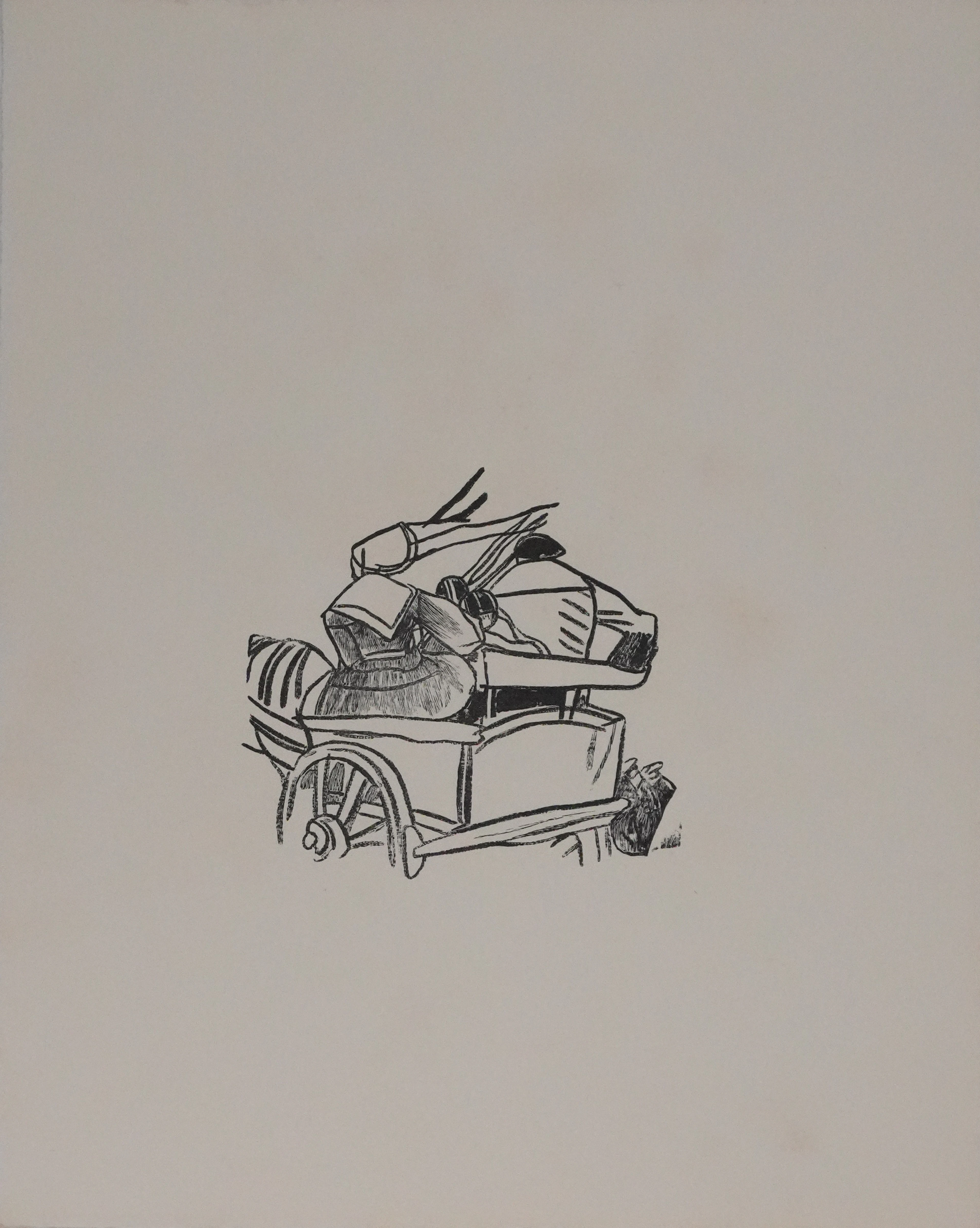 Mathurin MEHEUT : Bretagne, La famille bretonne (Noir), Gravure originale