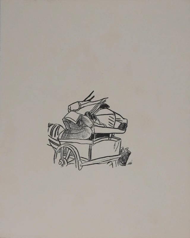 Mathurin MEHEUT : Bretagne, La famille bretonne (Noir), Gravure originale