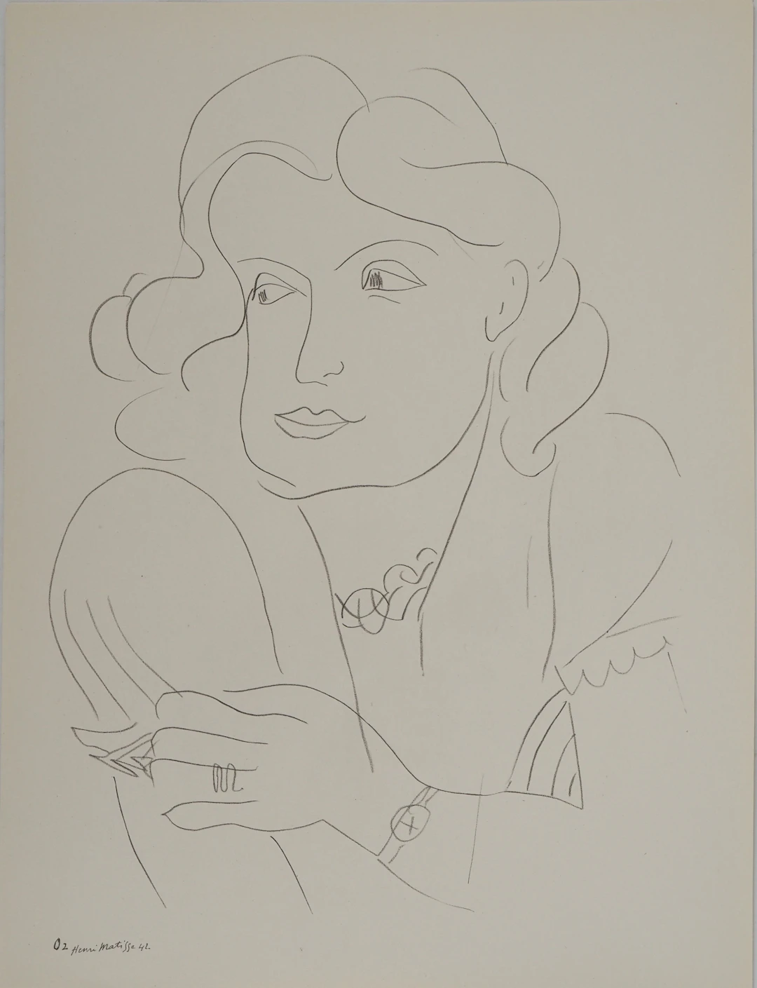 Henri MATISSE : La femme pensante, Lithographie signée