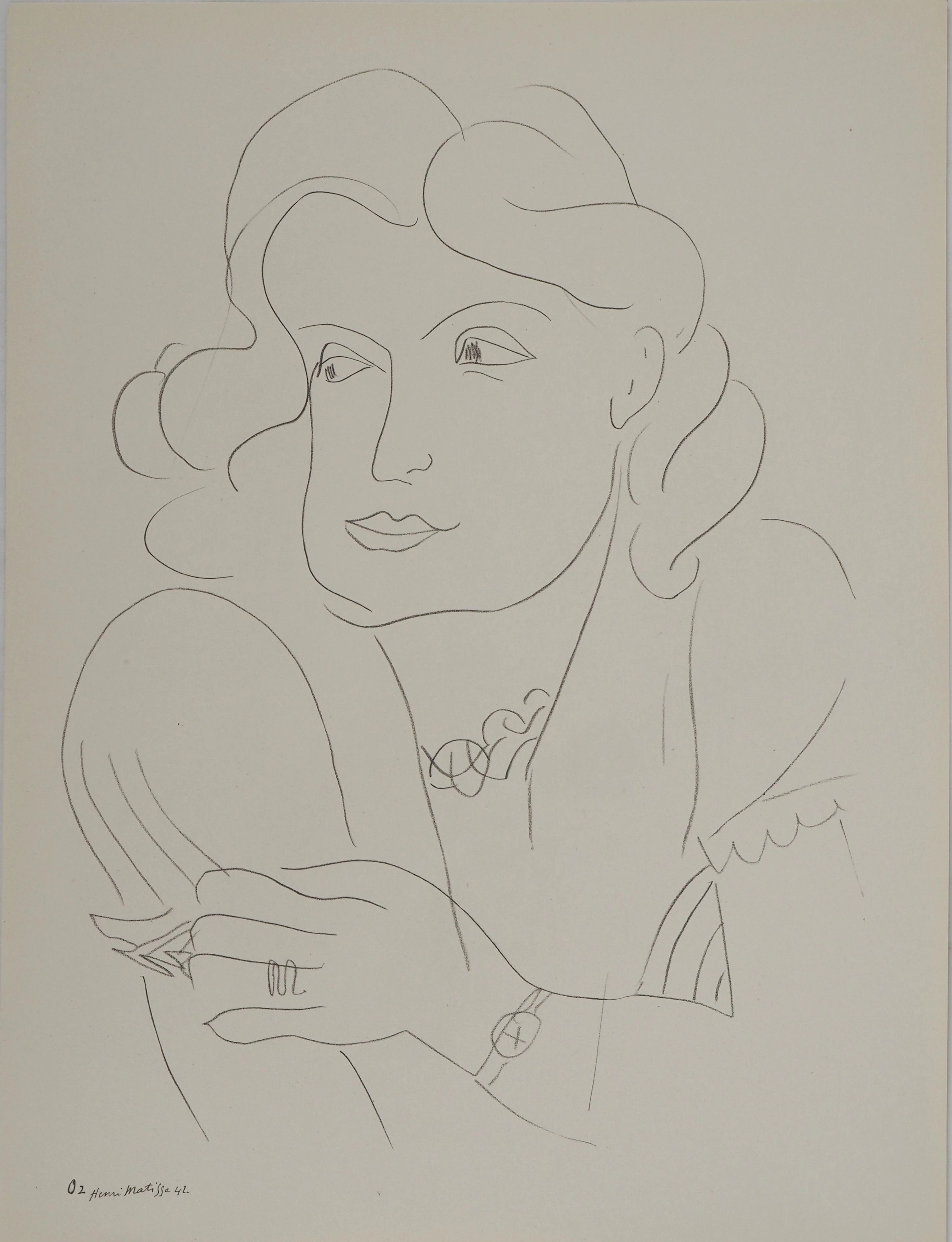 Henri MATISSE : La femme pensante, Lithographie signée