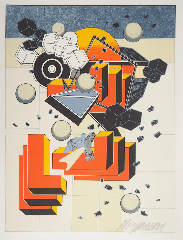 Alain LE YAOUANC : Construction - Lithographie originale signée