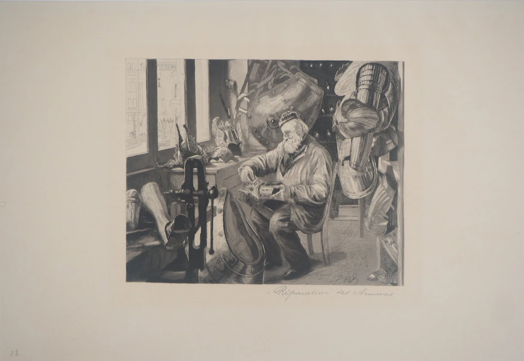 Paul Renouard - Artisan, 1893 - Gravure originale signée au crayon
