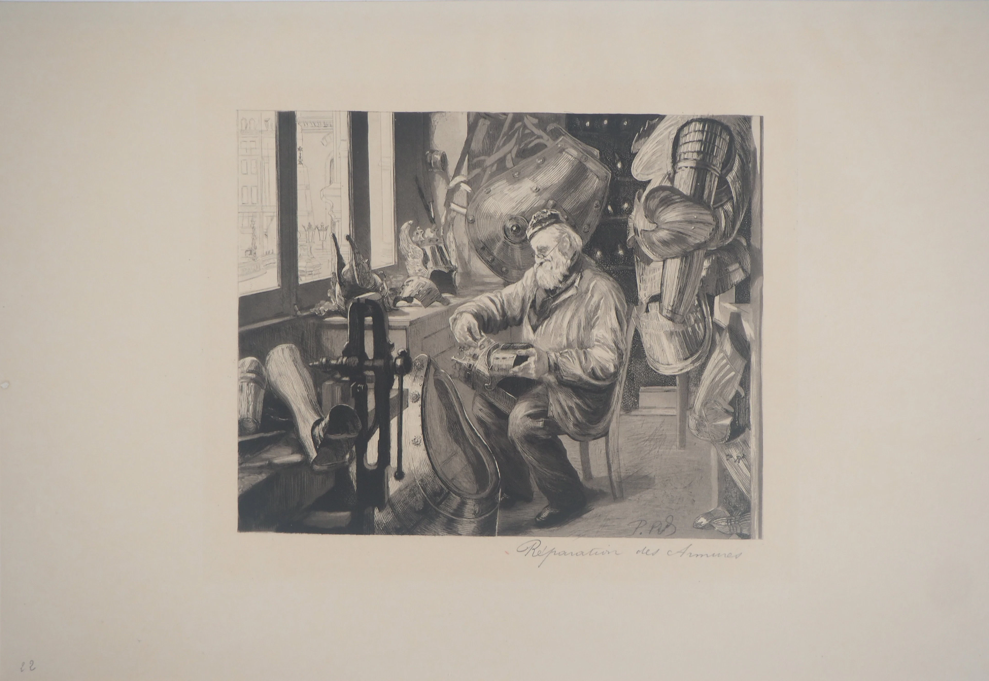 Paul Renouard - Artisan, 1893 - Gravure originale signée au crayon
