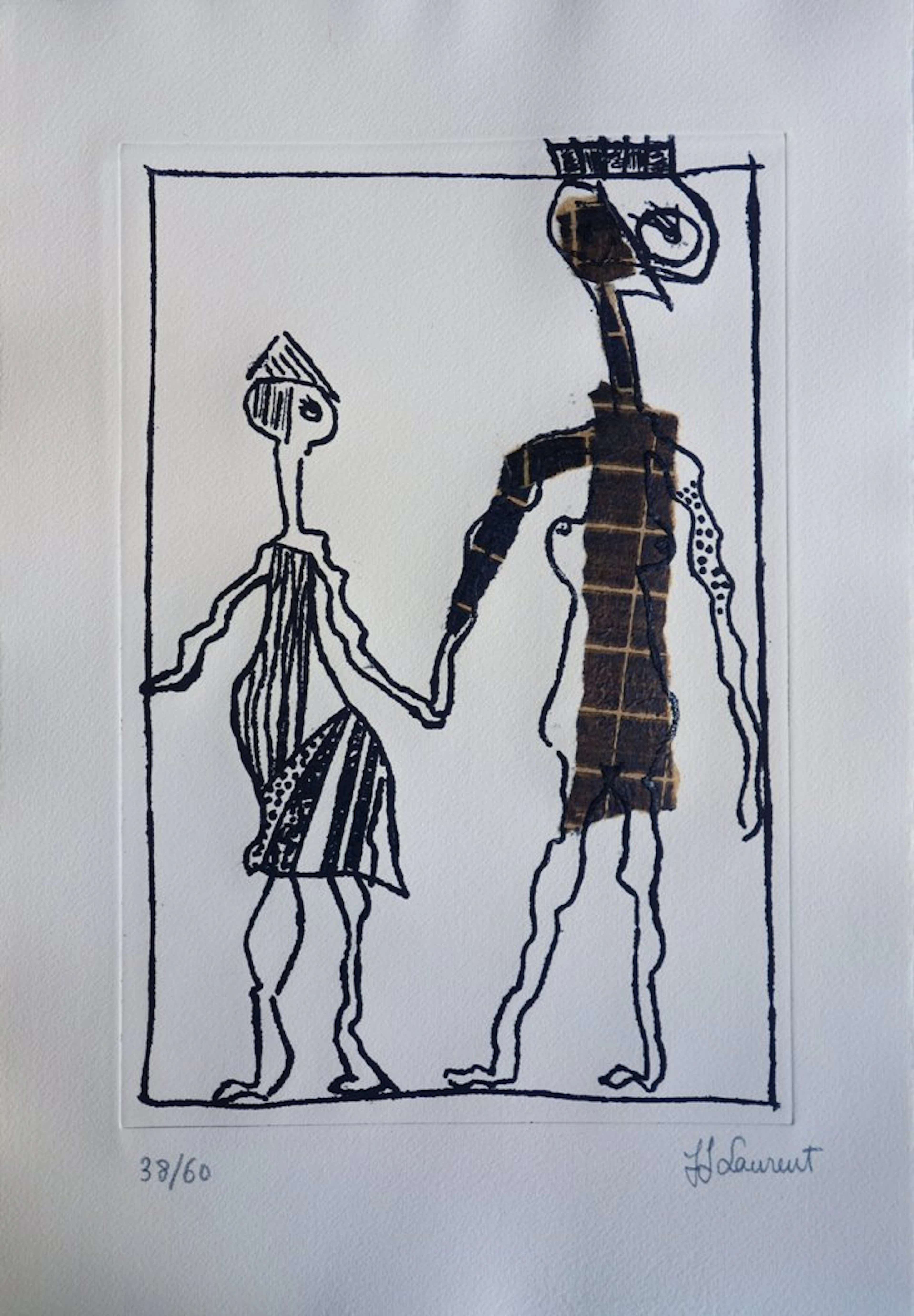Jean-Jacques LAURENT : Les amoureux de Nice - Gravure originale signée
