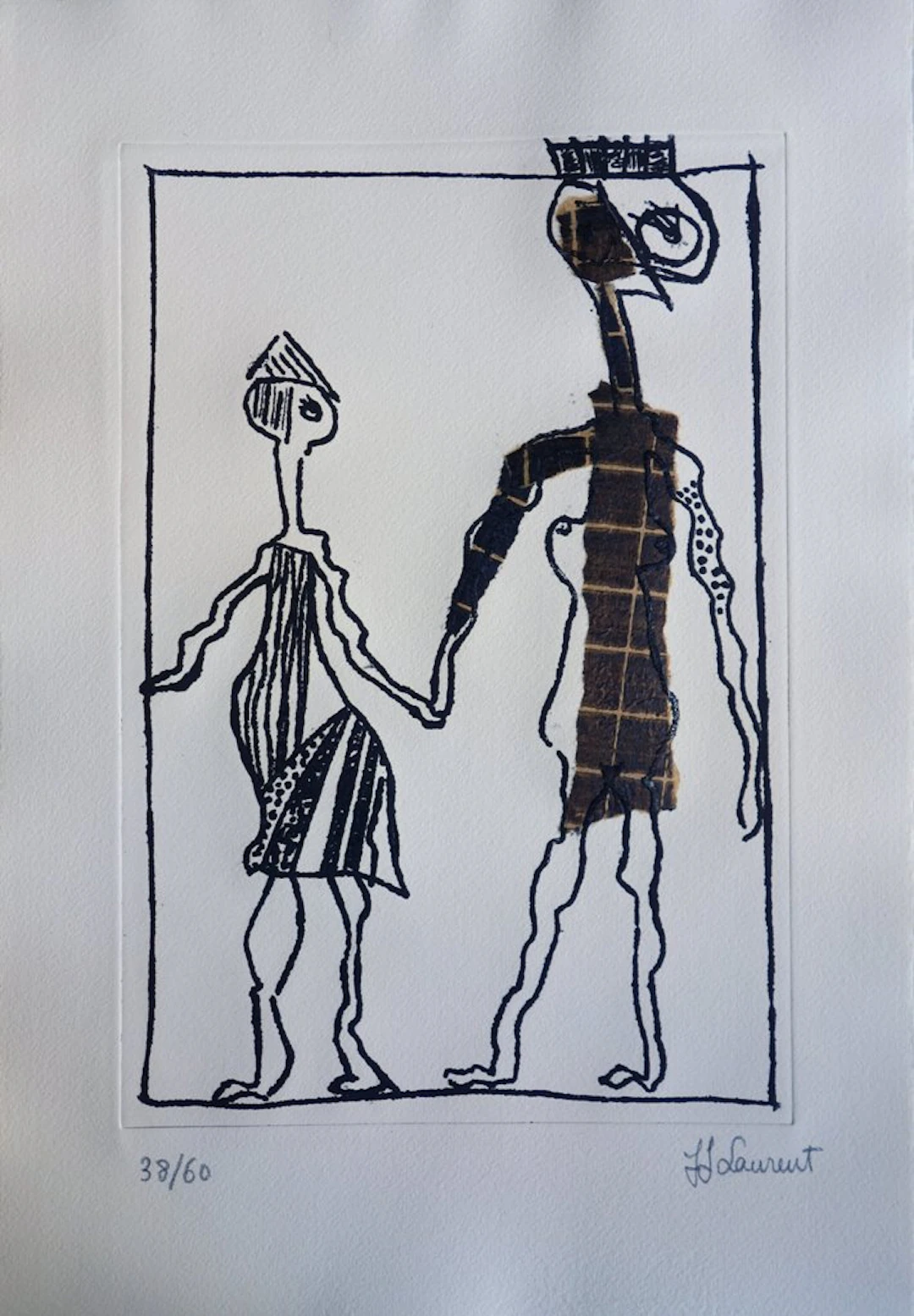 Jean-Jacques LAURENT : Les amoureux de Nice - Gravure originale signée