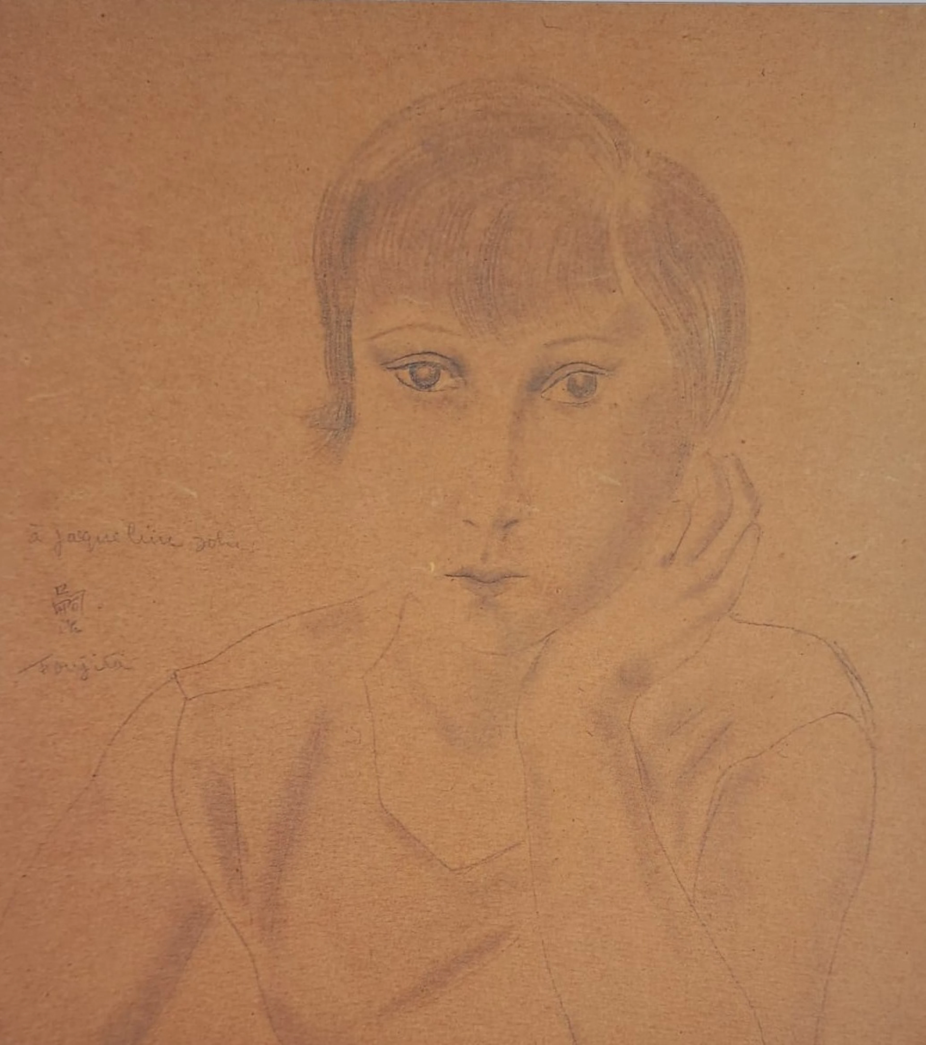 Léonard Foujita (d’après) - Portrait de Jacqueline - Impression d’art, signée