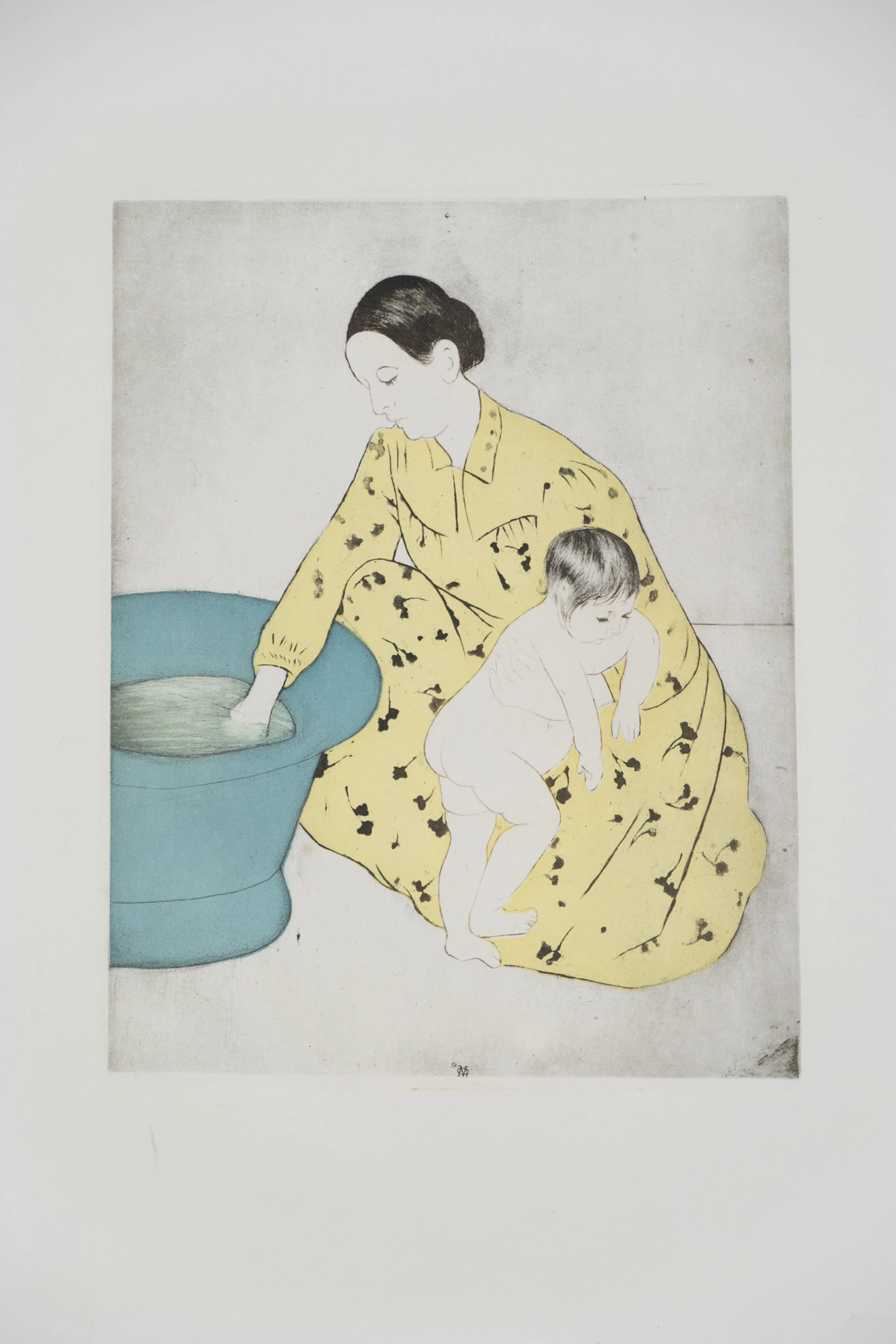 Mary CASSATT : Le bain de l’enfant - Gravure signée
