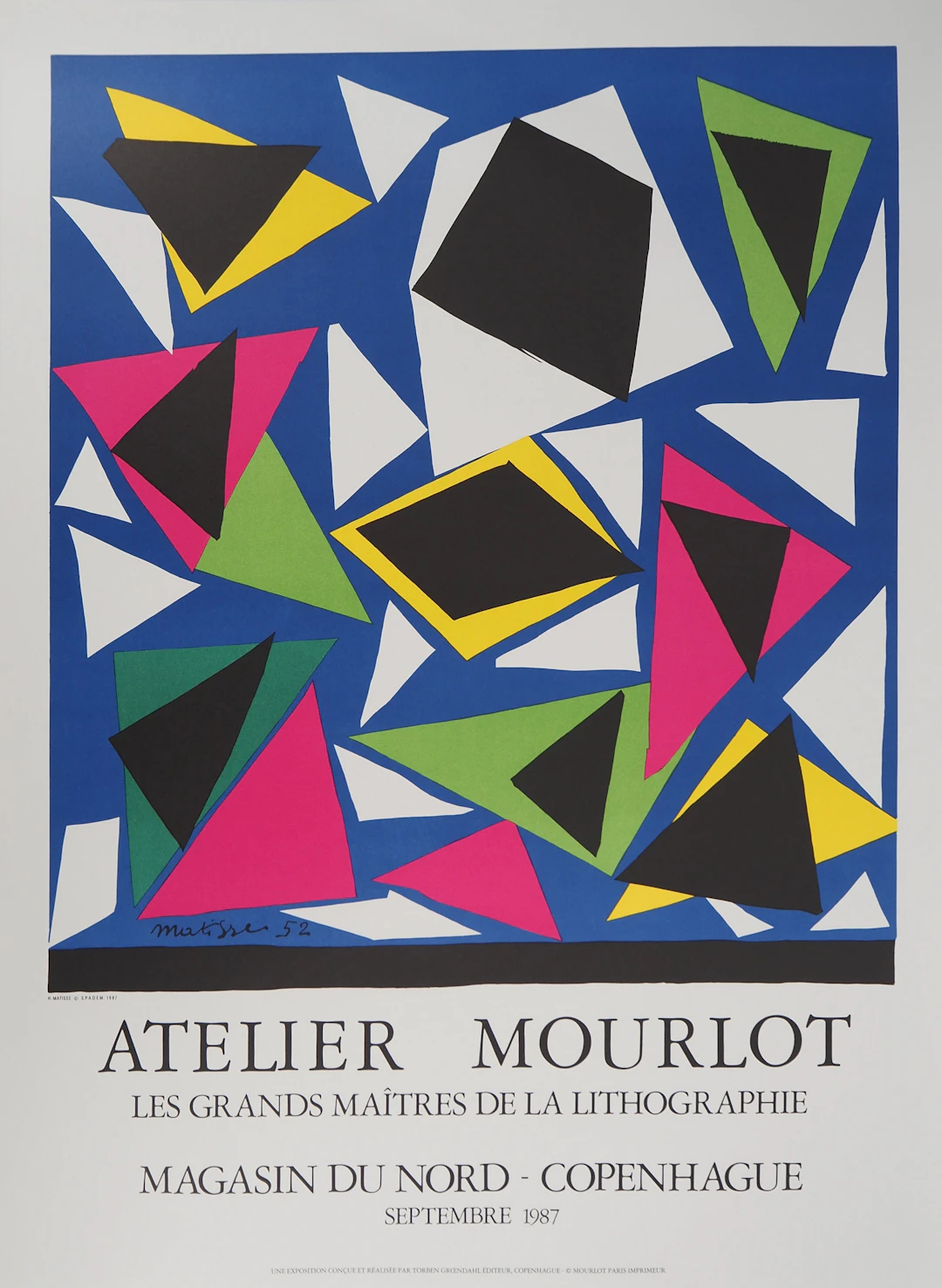 Henri MATISSE : Papiers découpés, Atelier Mourlot, Affiche originale