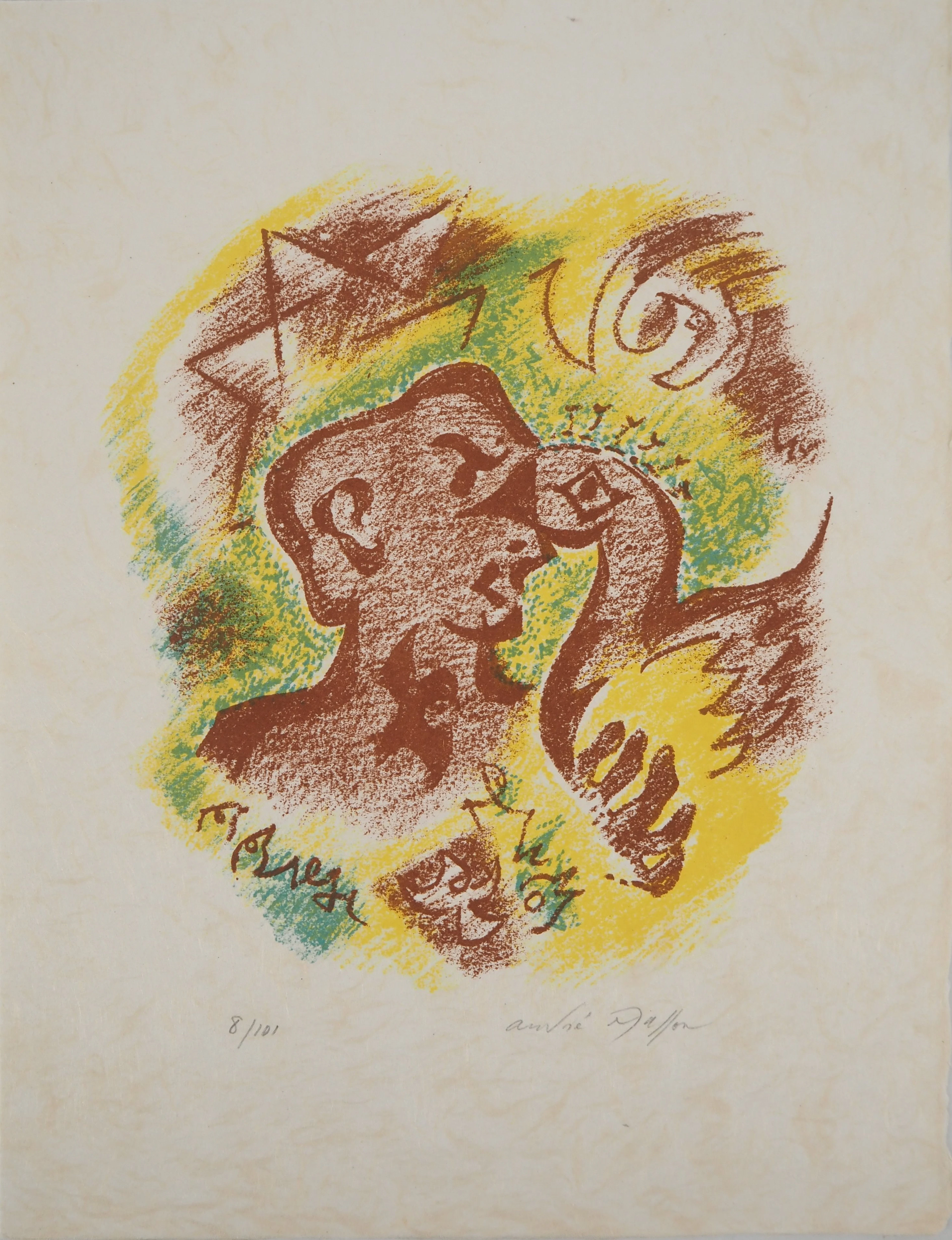André MASSON : Oiseaux amicaux - Lithographie originale signée