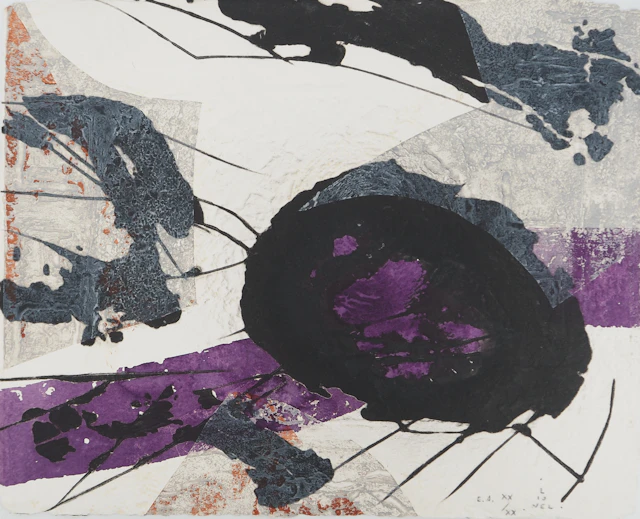 LIONEL : L'Origine du violet - Gravure en carborundum signée