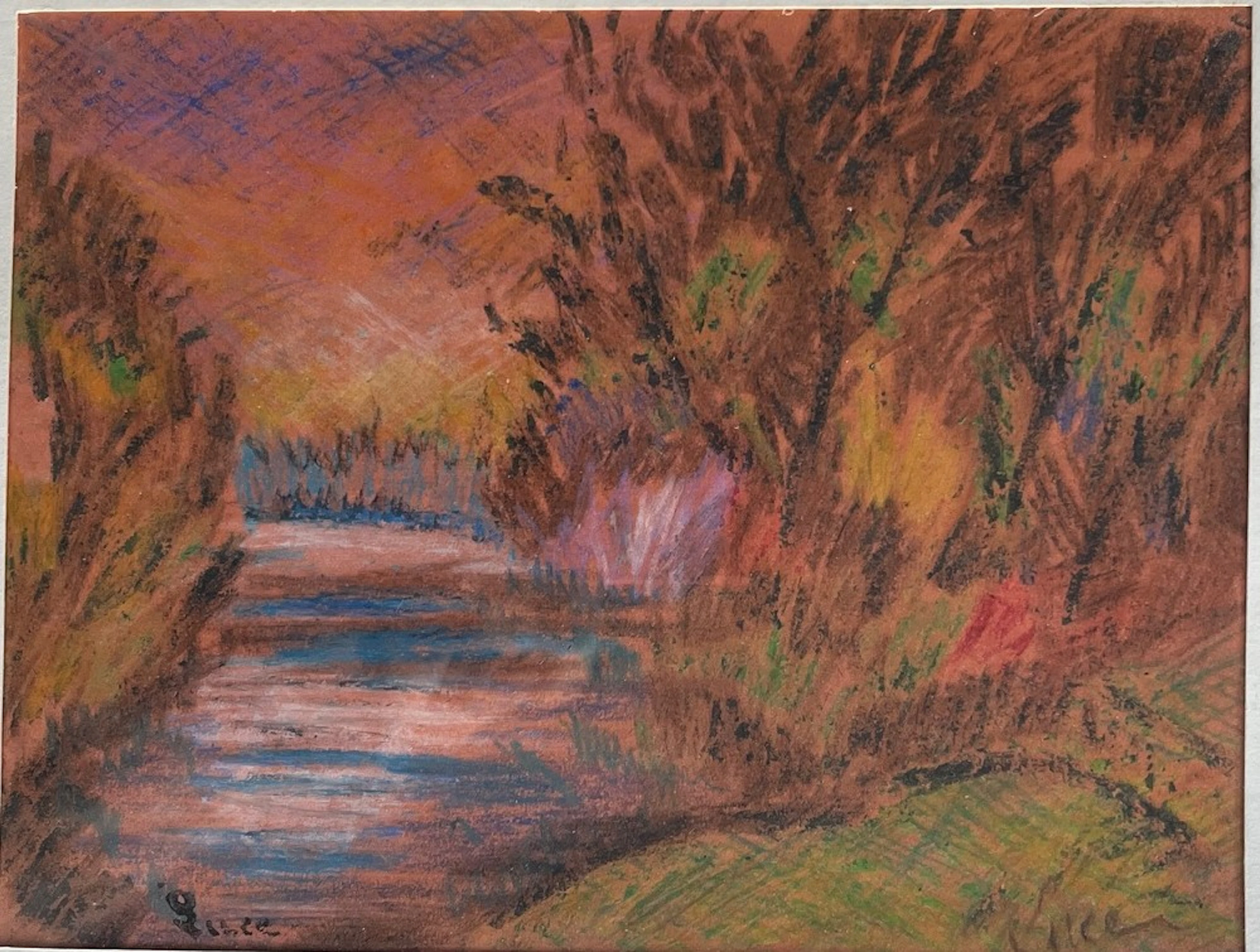 Maximilien LUCE - Paysage automnal - Dessin pastel original