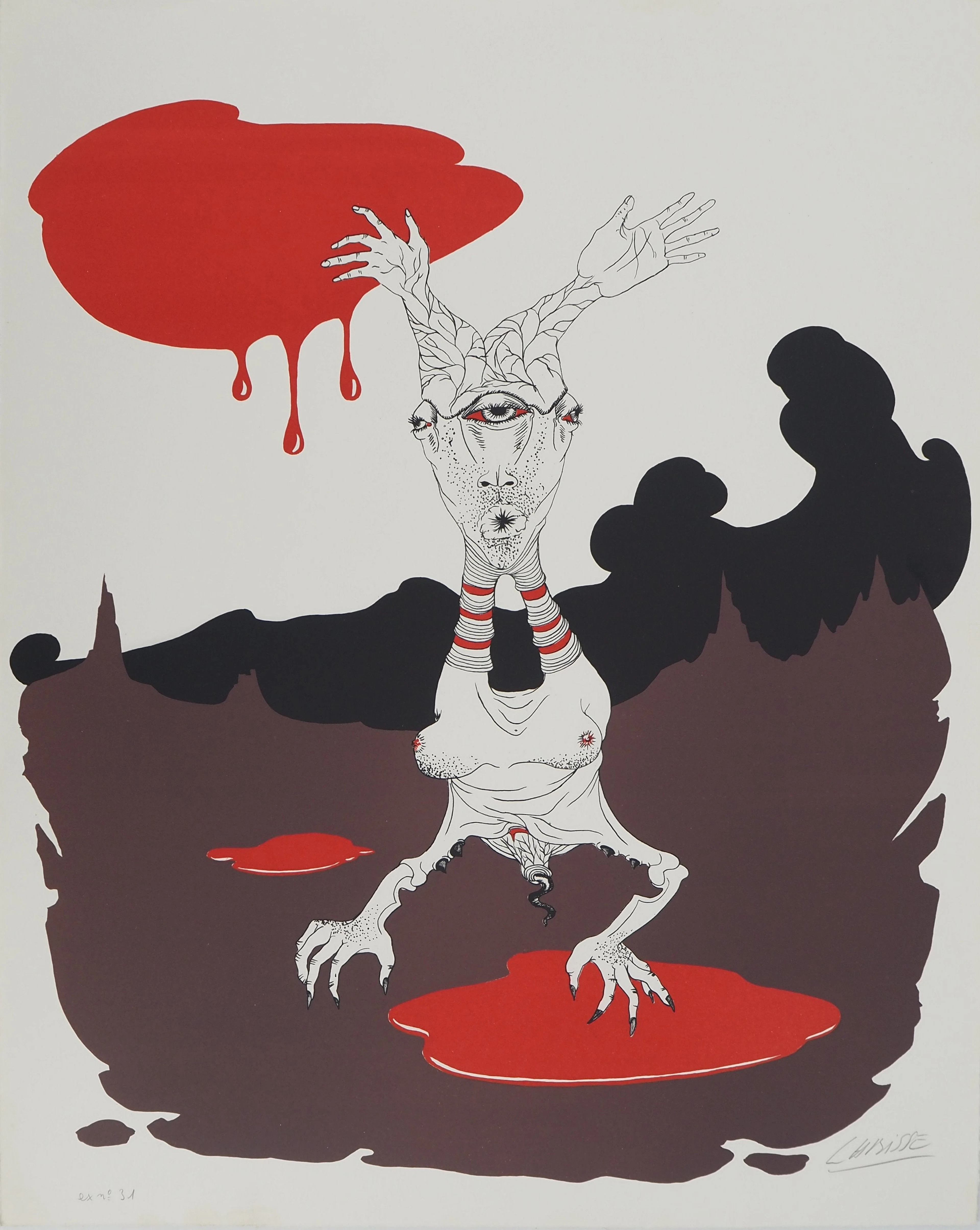 Félix LABISSE : Le manu military, Lithographie originale, signée