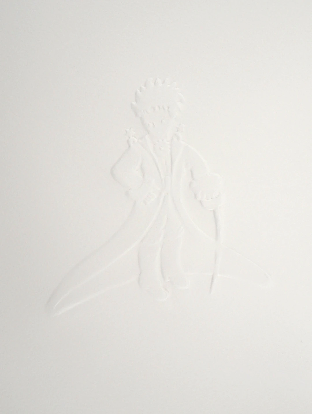 Antoine DE SAINT-EXUPERY : Petit prince en tenue royale - Gravure sur bois