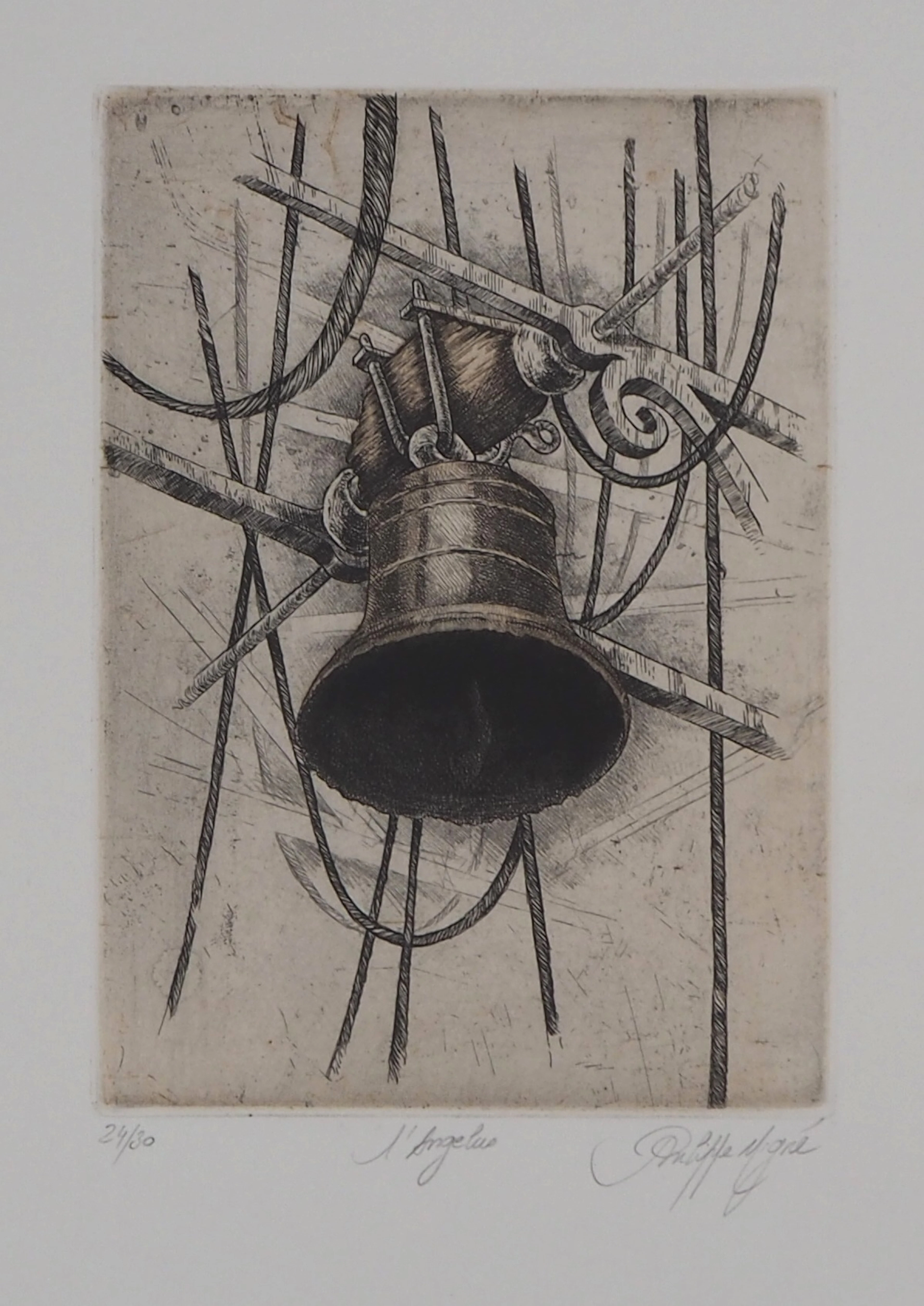 Philippe MIGNE : L’Angelus - Gravure originale signée au crayon
