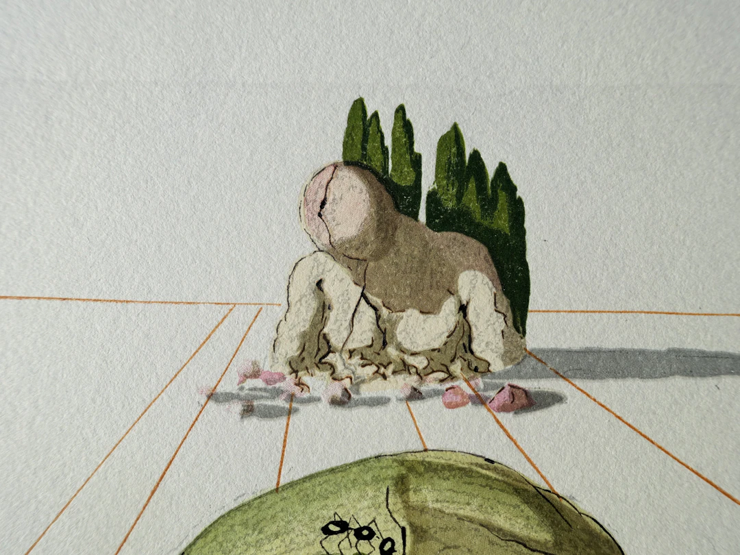 Salvador DALI : Le supplice des hypocrites, Bois gravé original