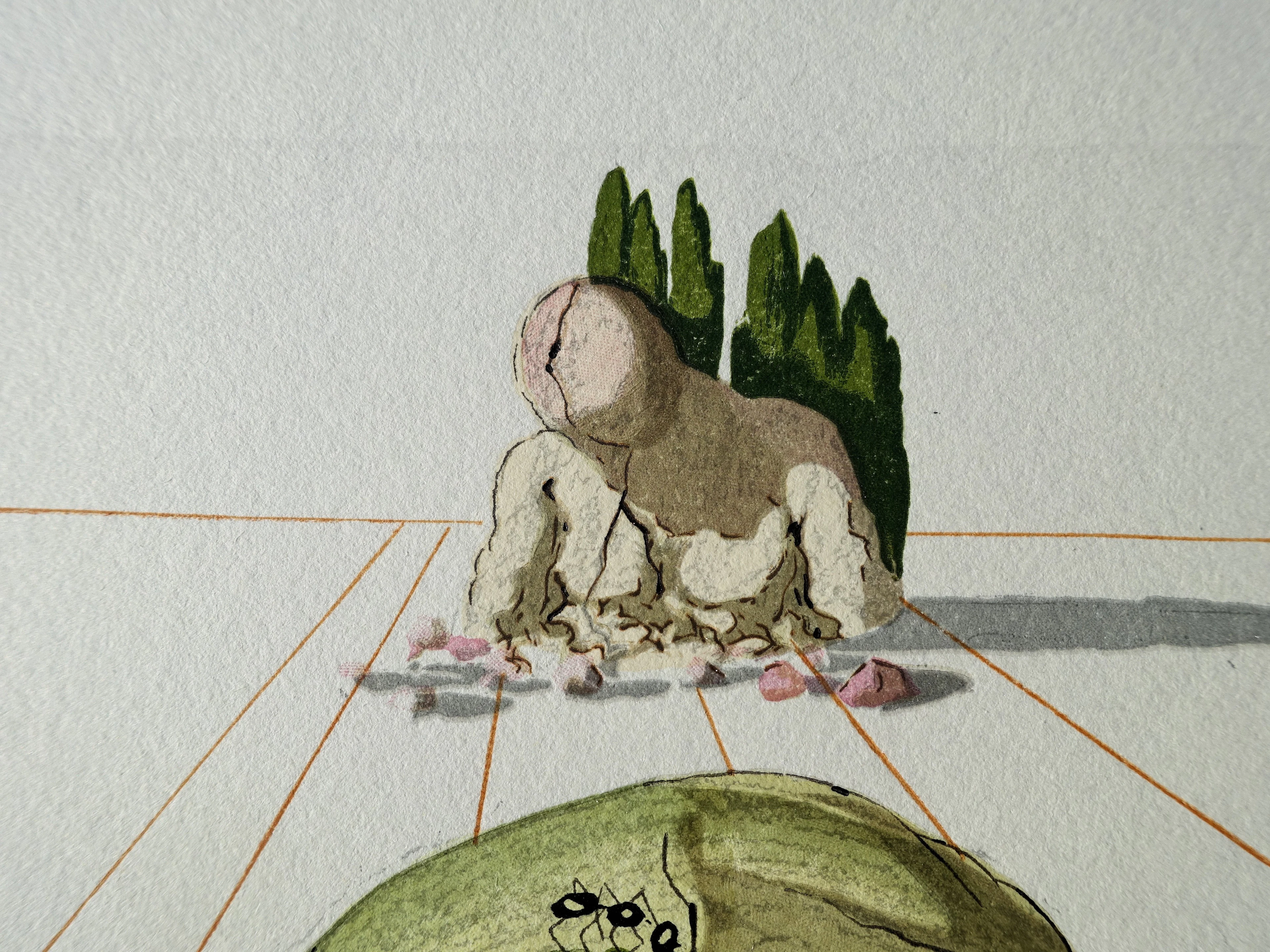 Salvador DALI : Le supplice des hypocrites, Bois gravé original