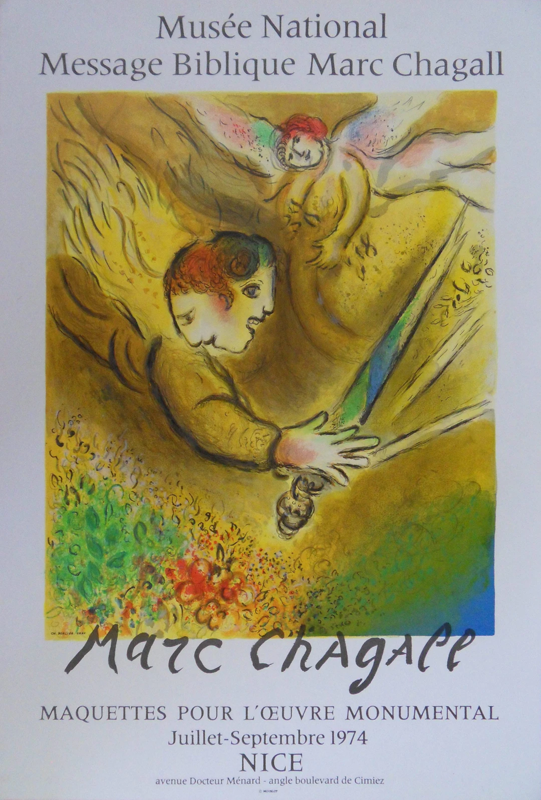 Marc CHAGALL : L’Ange du Jugement, Affiche en lithographie signée