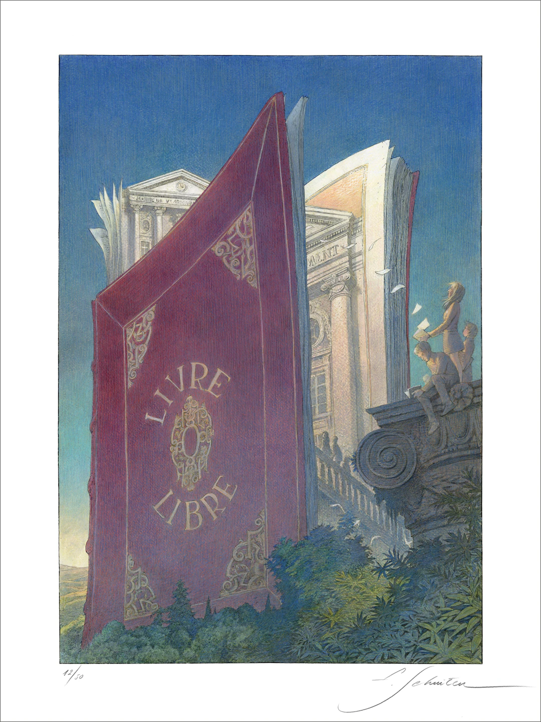 François SCHUITEN, Livre Libre, Tirage pigmentaire, 80x60cm, 2025