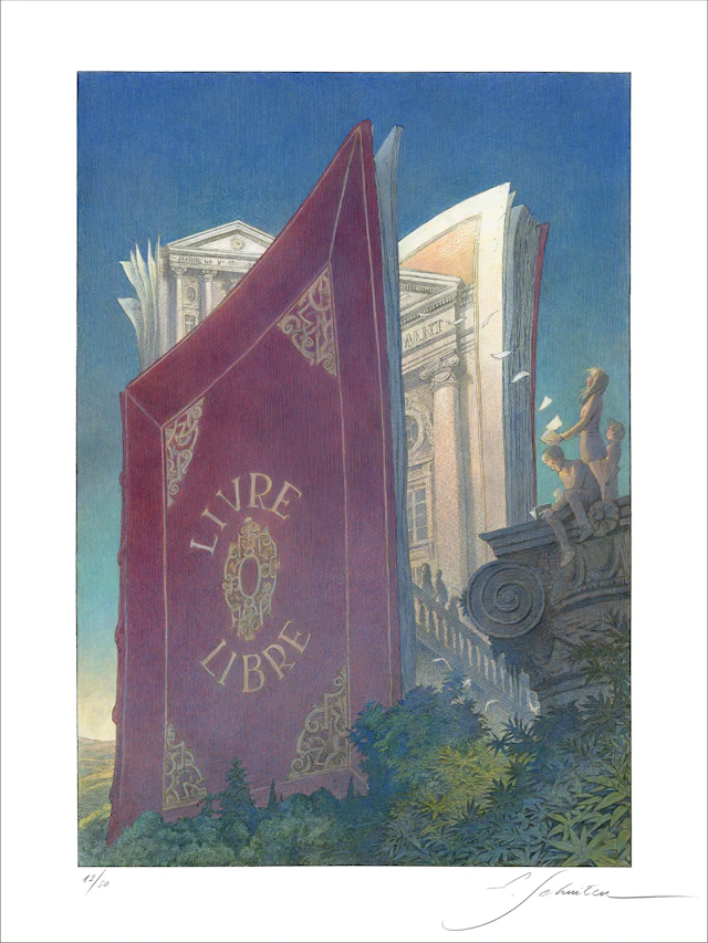 François SCHUITEN, Livre Libre, Tirage pigmentaire, 80x60cm, 2025