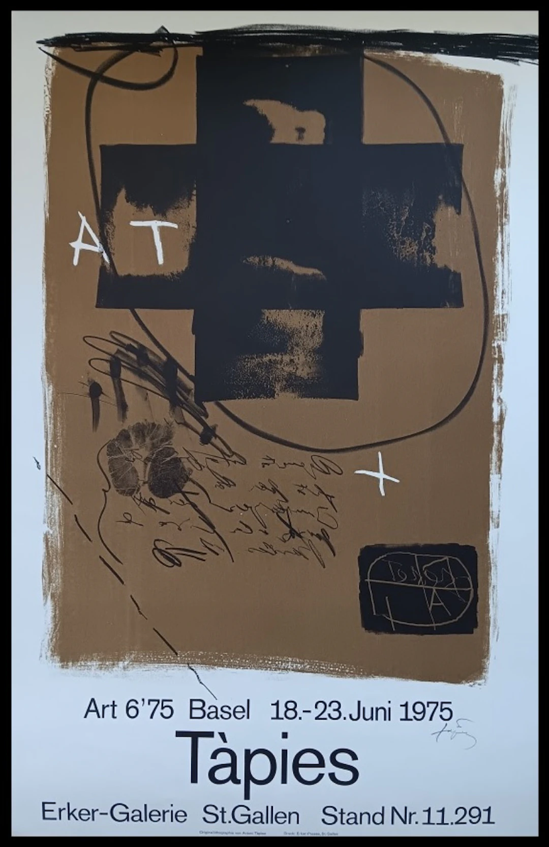 Antoni TAPIES - Affiche originale d’exposition signée signé à la main