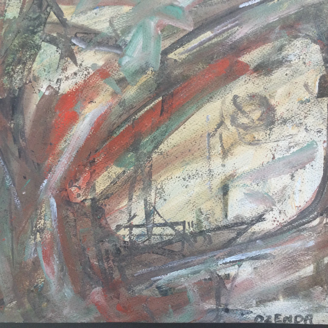 François OZENDA - Composition , vers 1960 - Gouache signée