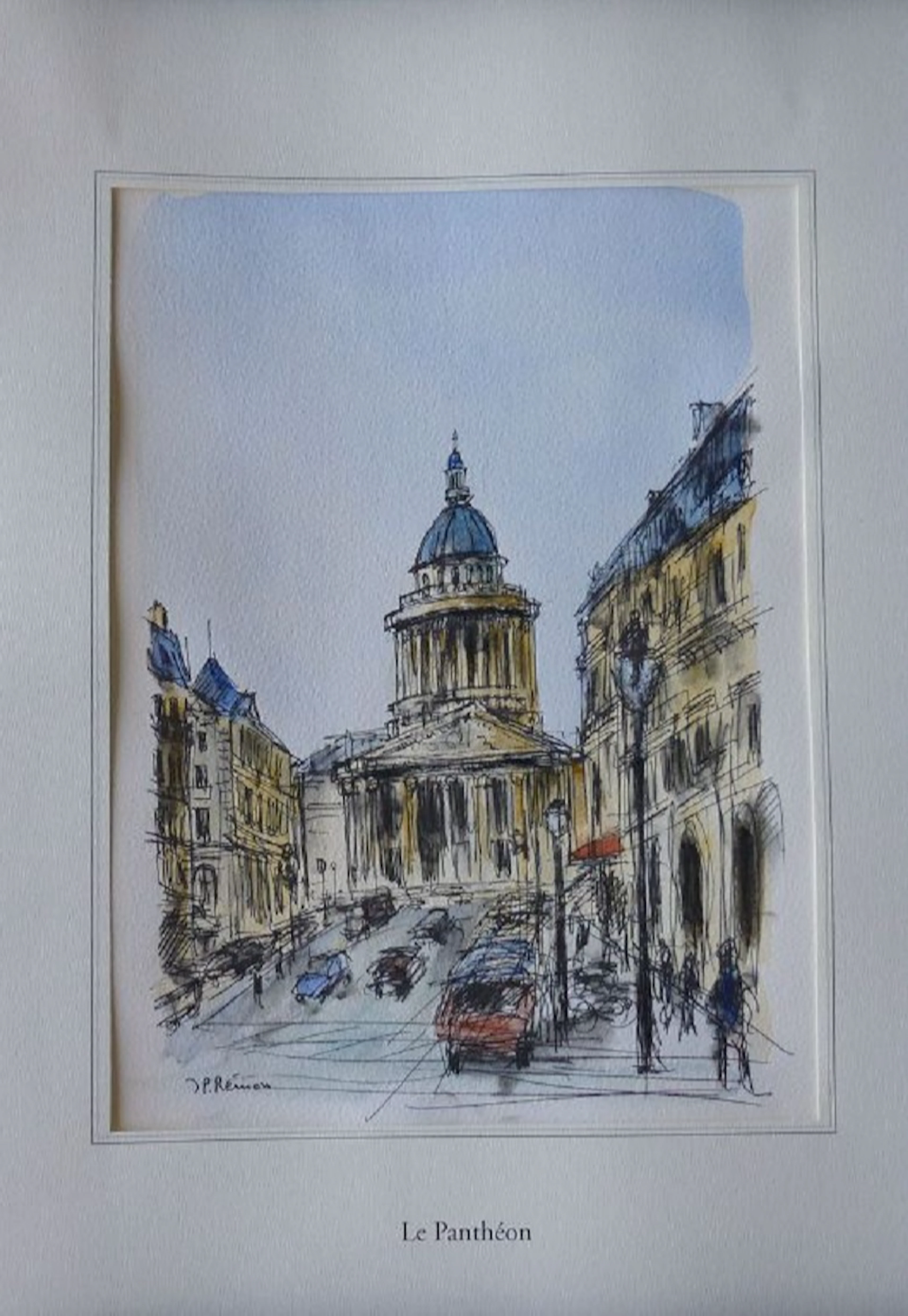 Jean Pierre REMON - Le Panthéon, 2010 - Aquarelle signée