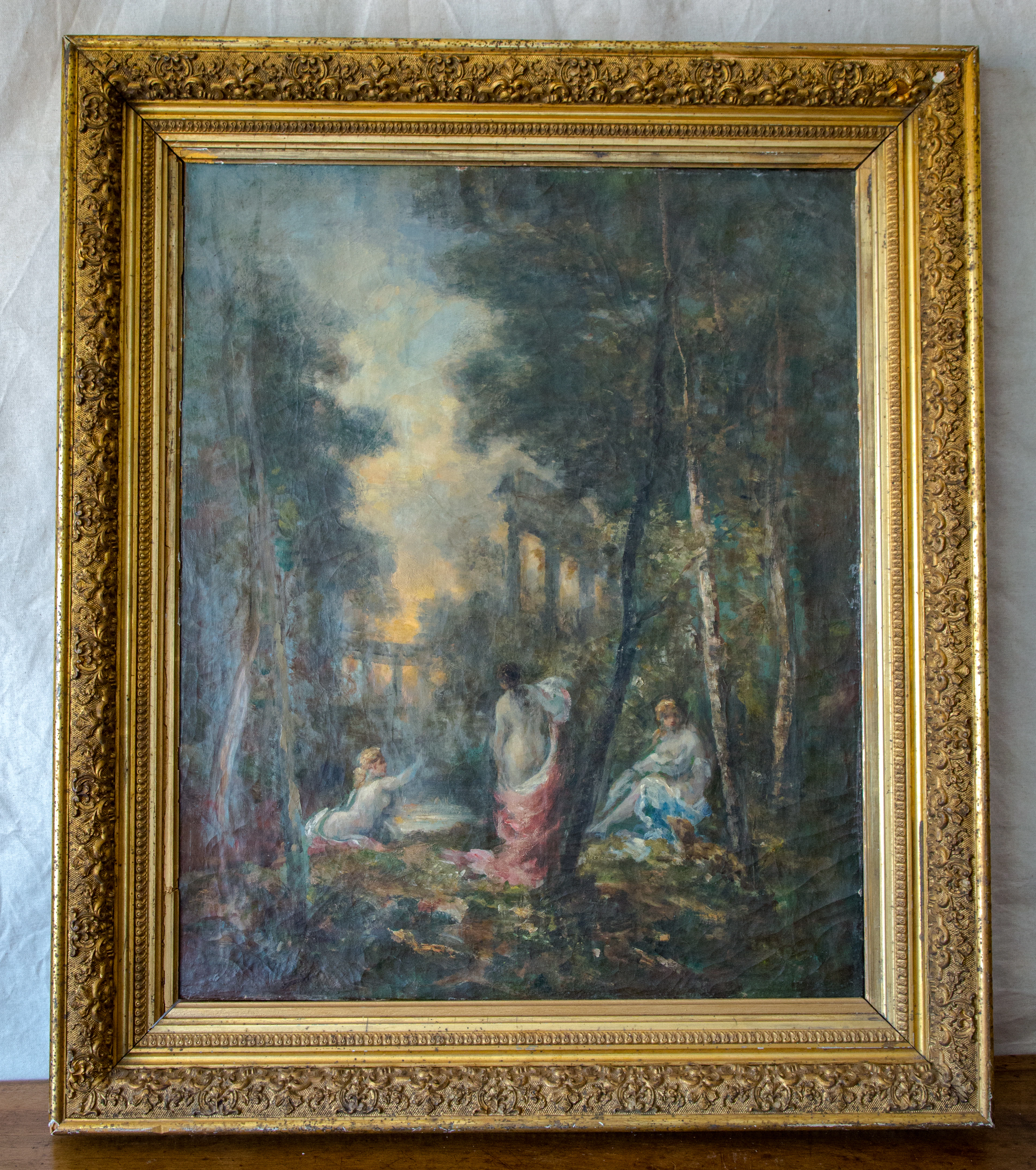Marie Abraham ROSALBIN DE BUNCEY - Le bain de Diane, XIXe siècle -