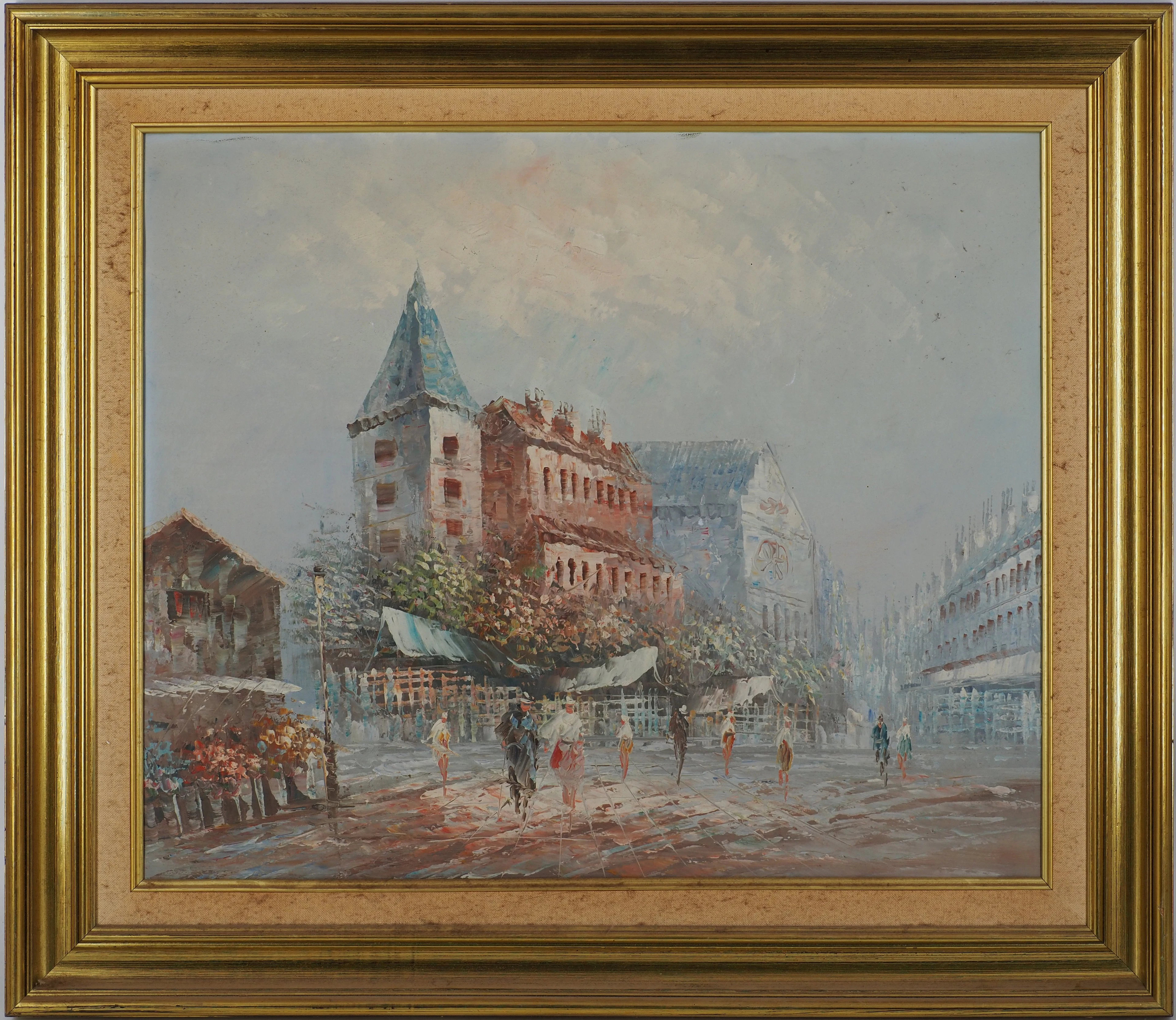Caroline Burnett : Après-midi en ville, Huile sur toile