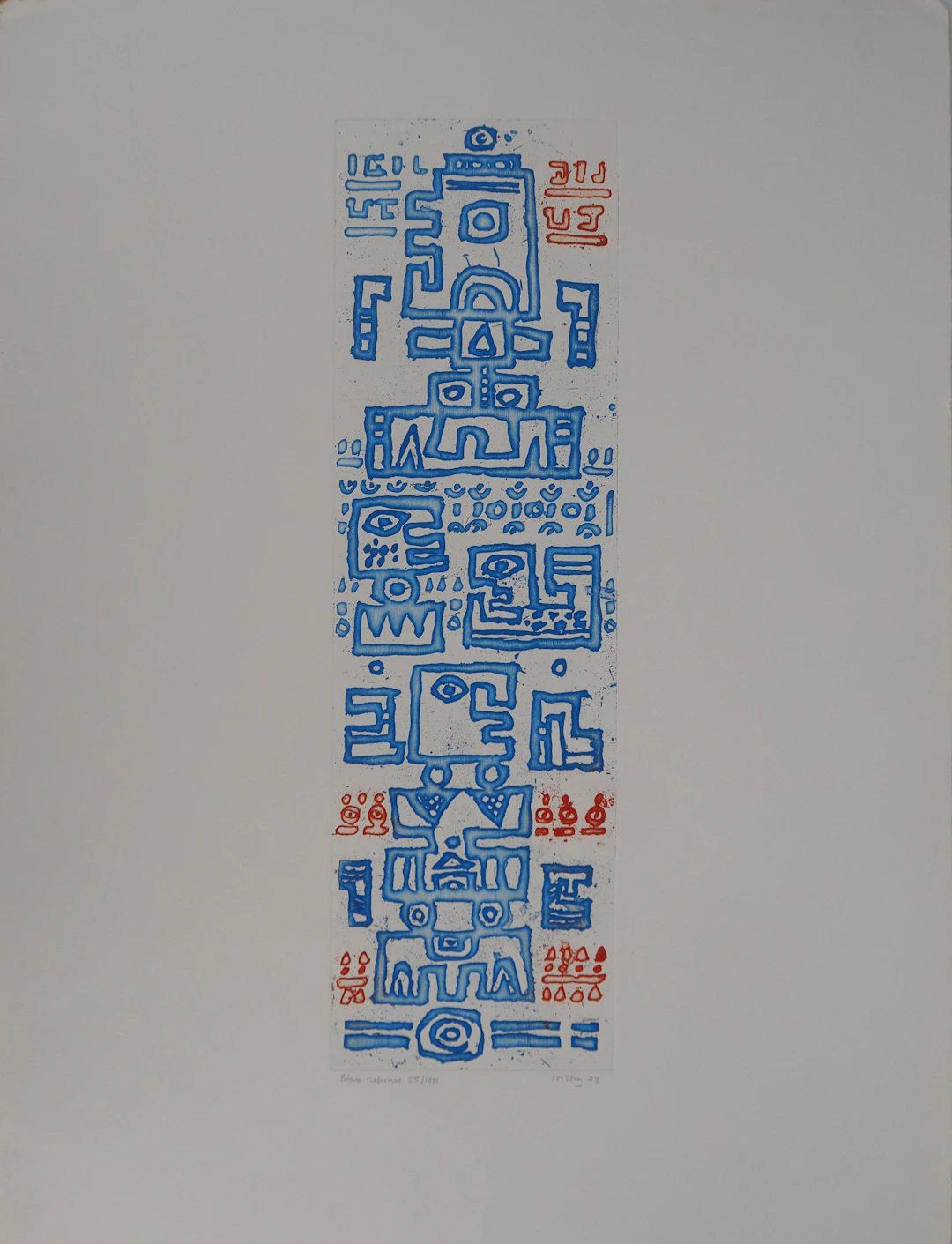 Jacques SOISSON : Réponse en bleu, Gravure originale signée