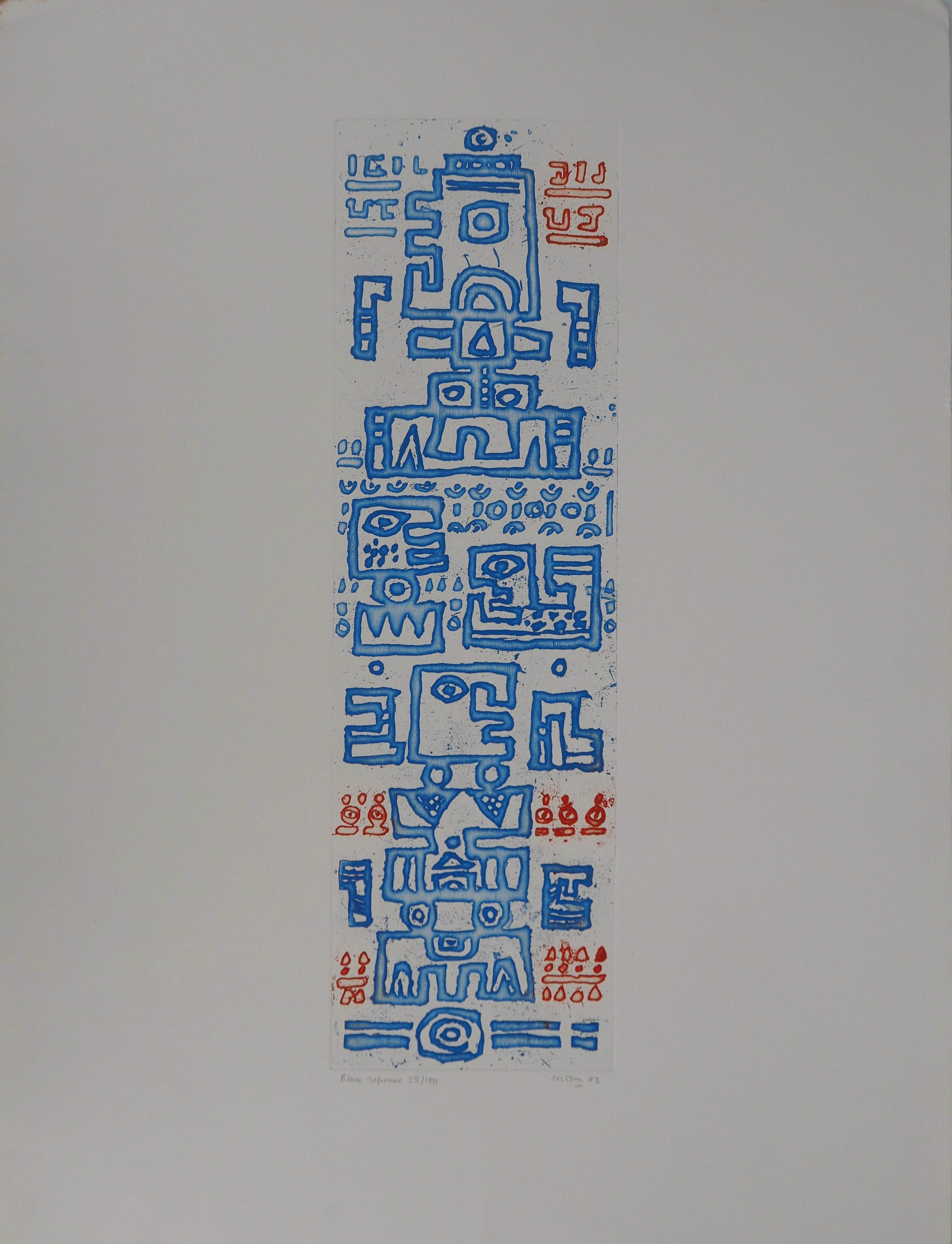 Jacques SOISSON : Réponse en bleu, Gravure originale signée