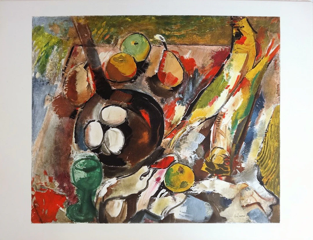 Charles DUFRESNE : Table de cuisine - Lithographie signée